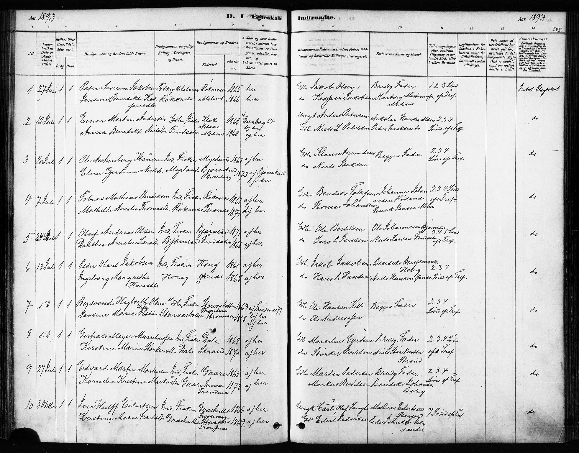 Kvæfjord sokneprestkontor, SATØ/S-1323/G/Ga/Gaa/L0005kirke: Parish register (official) no. 5, 1878-1894, p. 248
