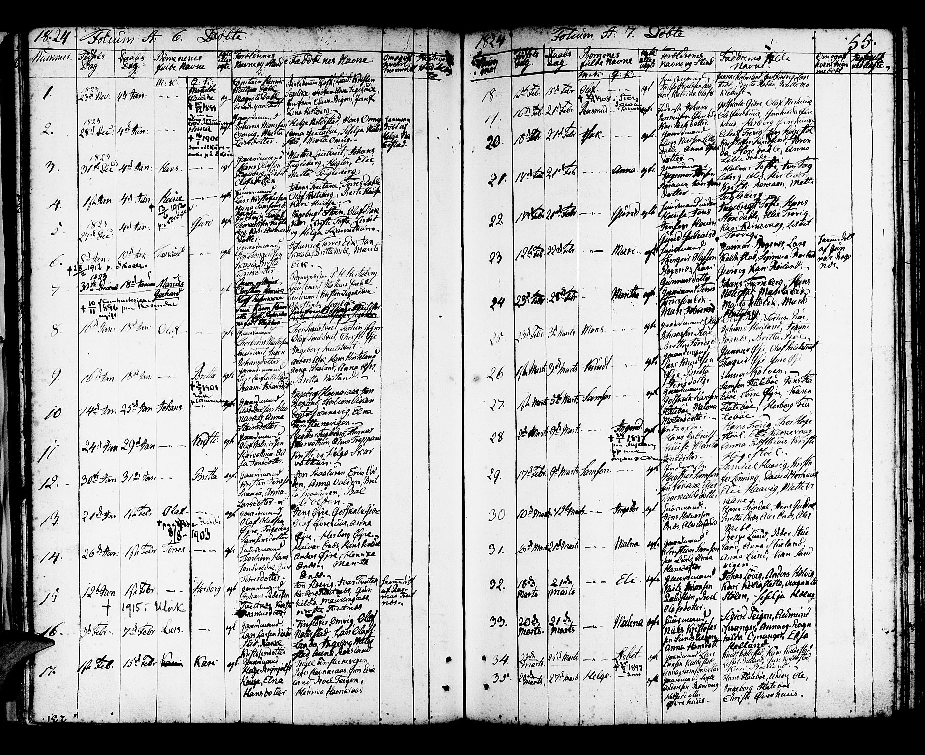 Kvinnherad sokneprestembete, AV/SAB-A-76401/H/Haa: Parish register (official) no. A 5, 1811-1835, p. 55