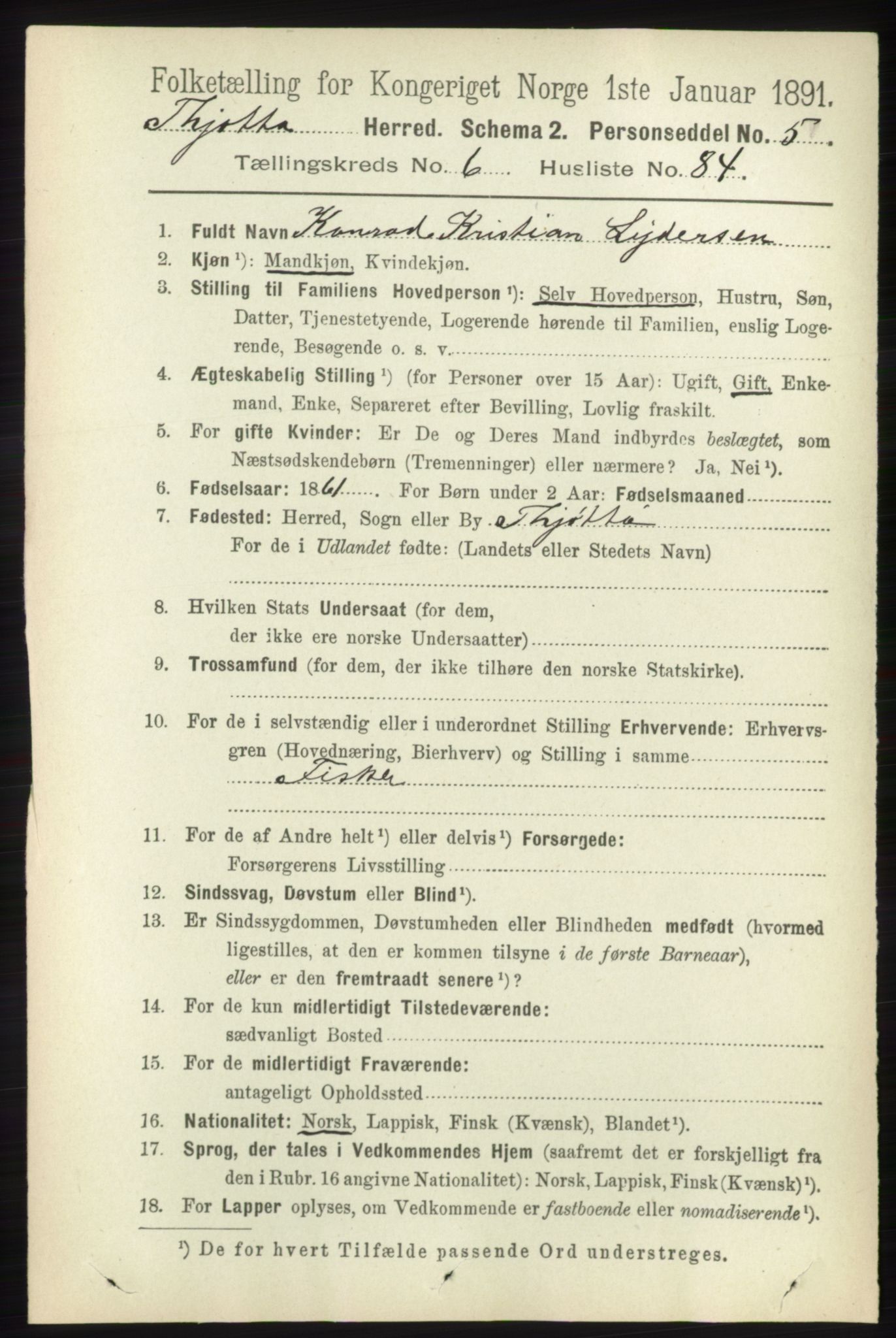 RA, 1891 census for 1817 Tjøtta, 1891, p. 3508