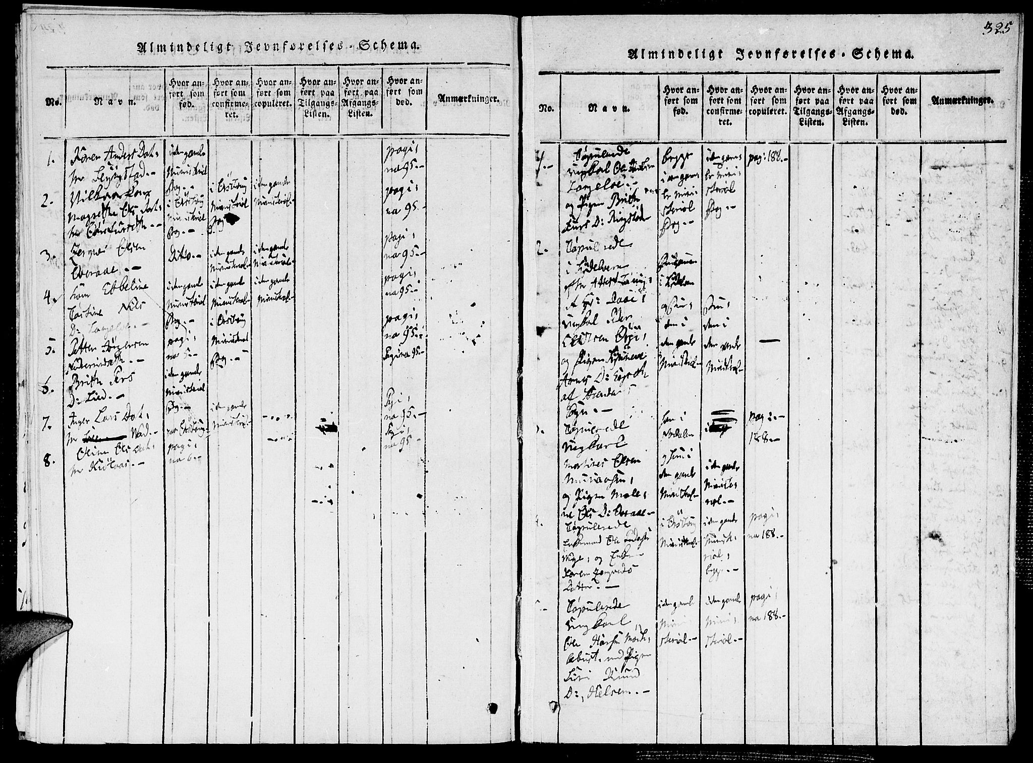 Ministerialprotokoller, klokkerbøker og fødselsregistre - Møre og Romsdal, SAT/A-1454/520/L0273: Parish register (official) no. 520A03, 1817-1826, p. 325