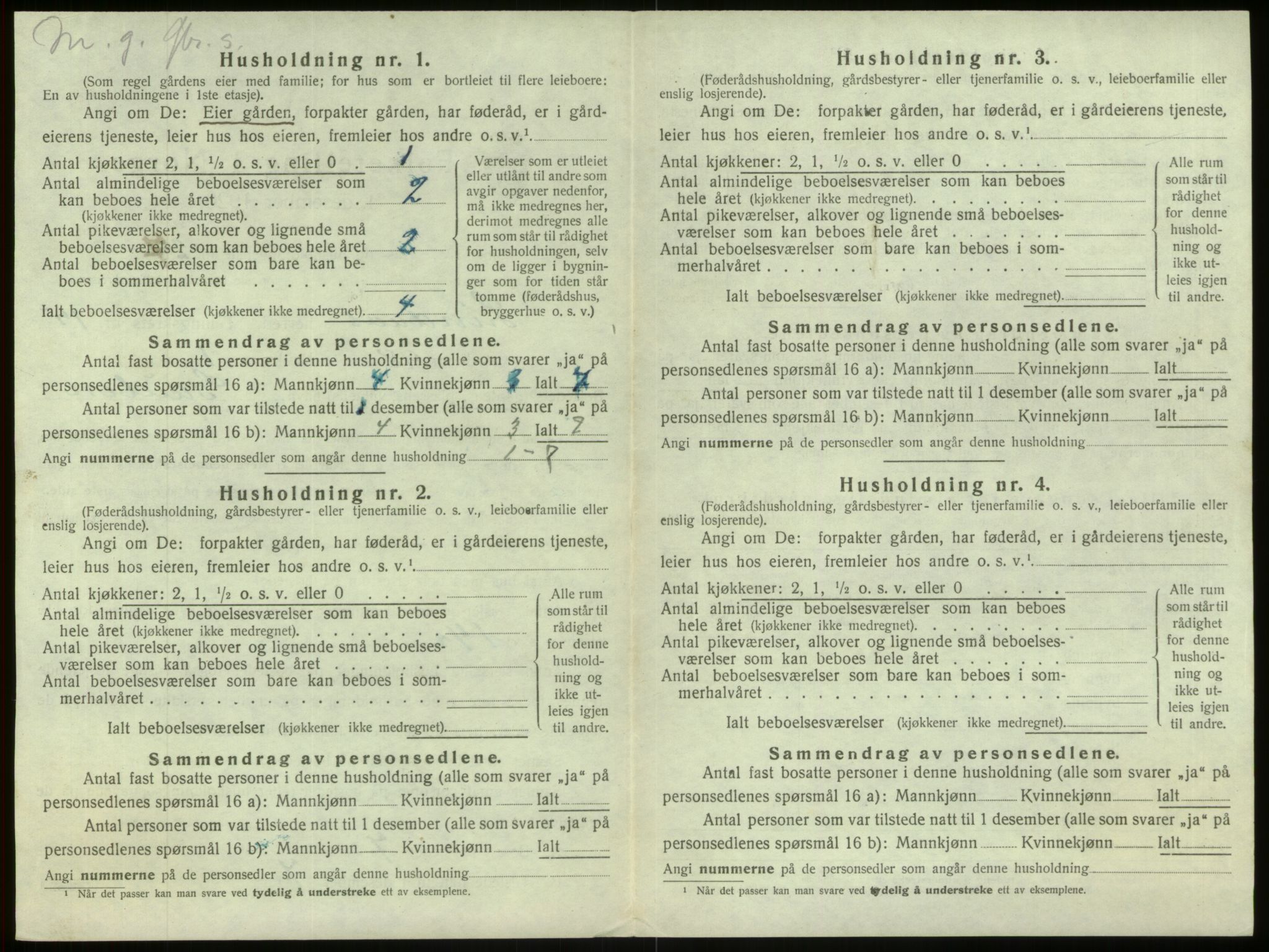 SAB, 1920 census for Lindås, 1920, p. 1050