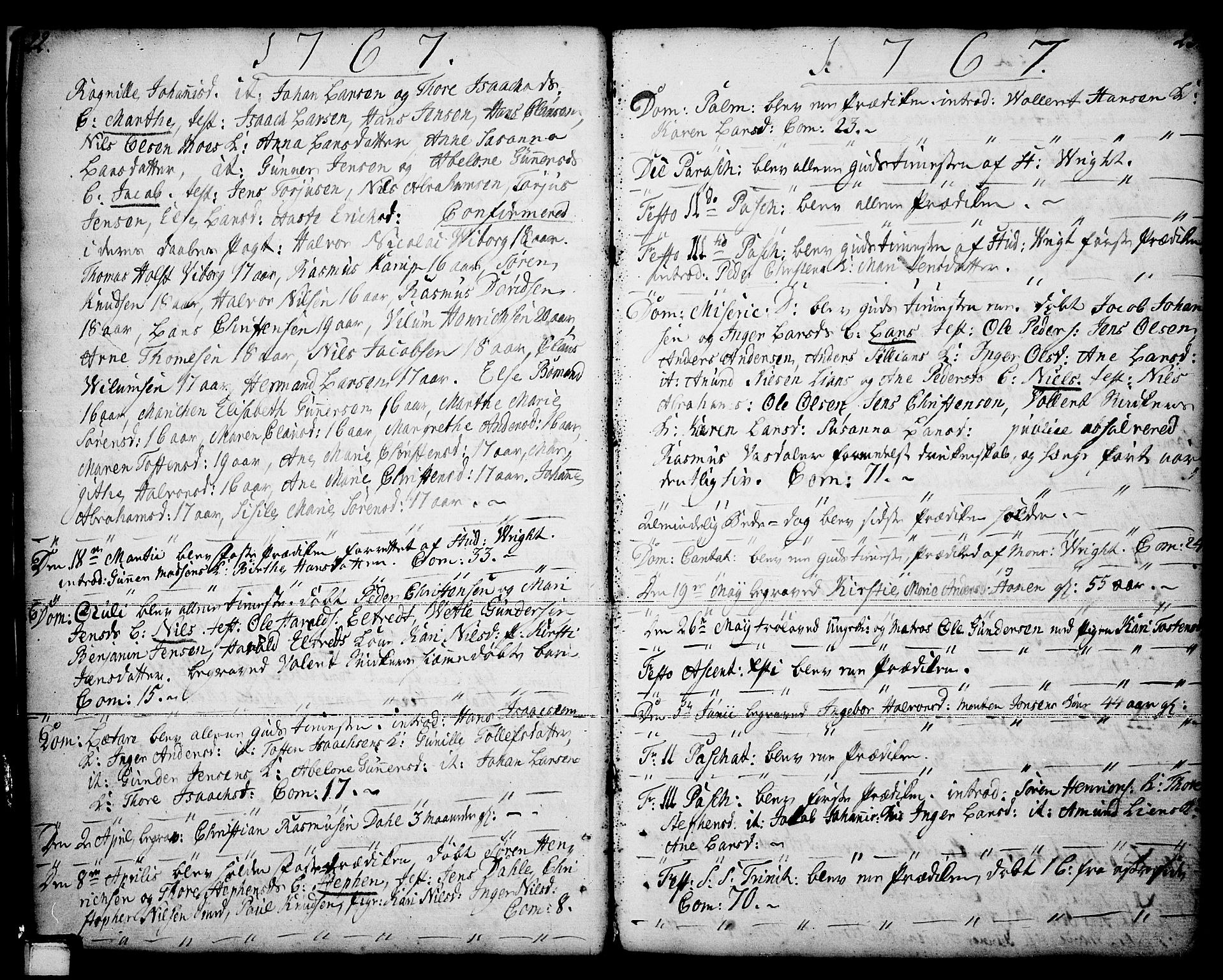 Porsgrunn kirkebøker , AV/SAKO-A-104/F/Fa/L0001: Parish register (official) no. 1, 1764-1814, p. 22-23