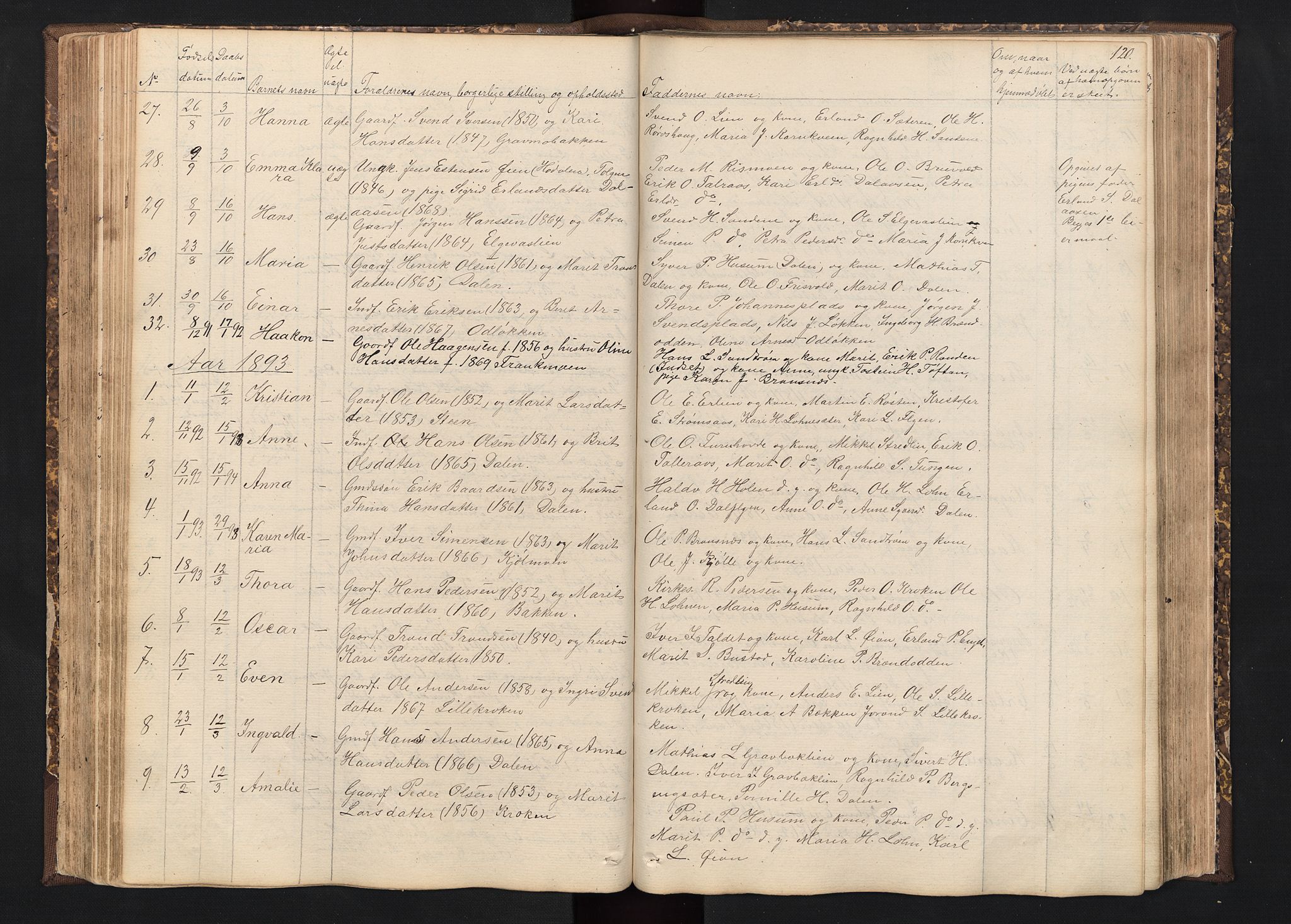 Alvdal prestekontor, SAH/PREST-060/H/Ha/Hab/L0001: Parish register (copy) no. 1, 1857-1893, p. 120