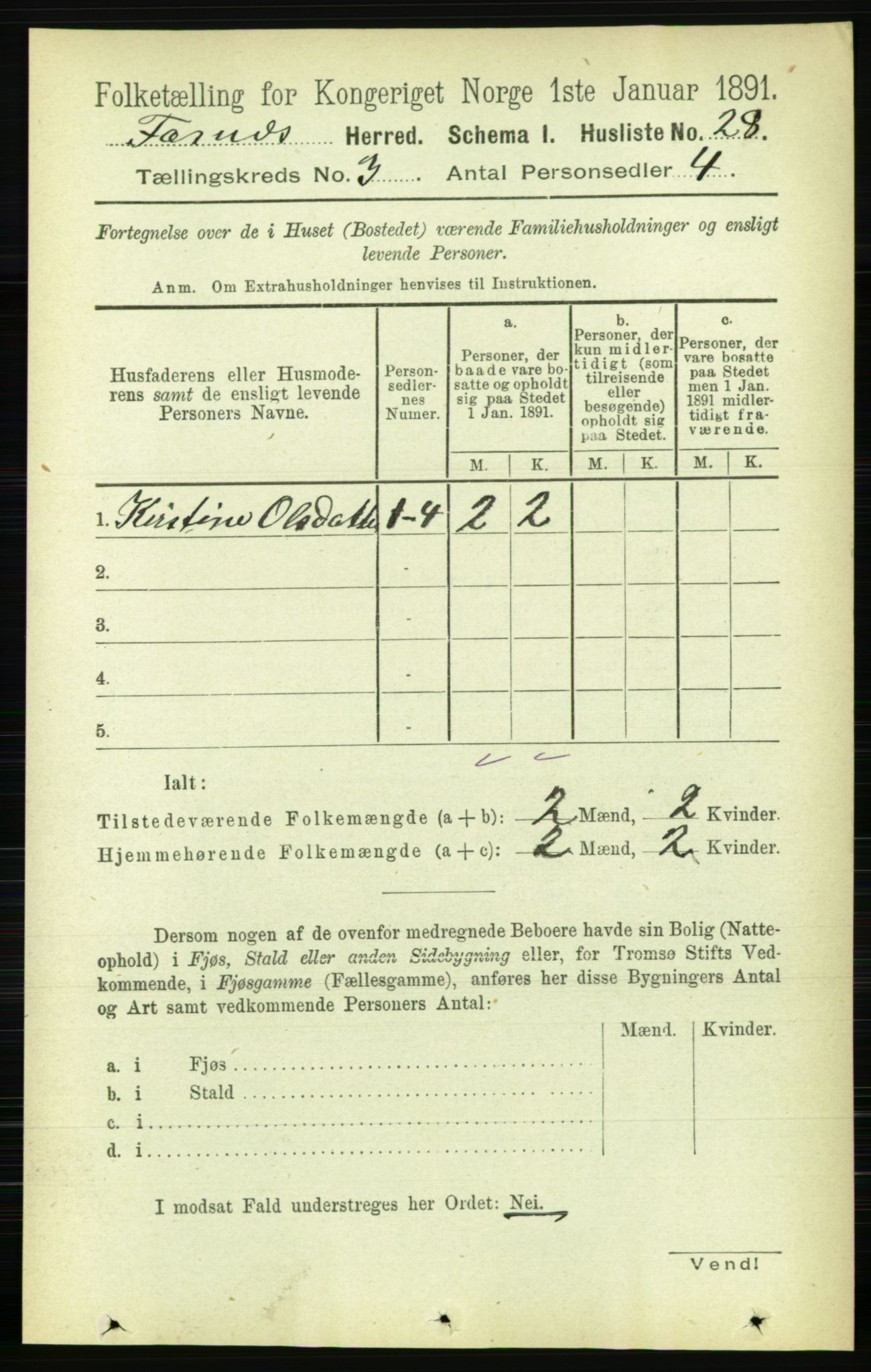 RA, 1891 census for 1748 Fosnes, 1891, p. 633