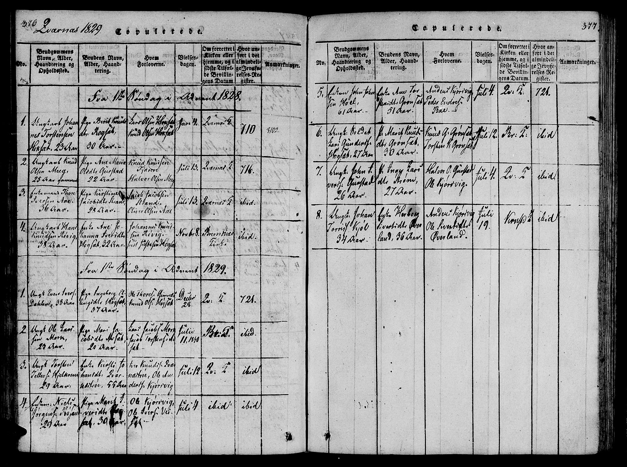 Ministerialprotokoller, klokkerbøker og fødselsregistre - Møre og Romsdal, AV/SAT-A-1454/568/L0800: Parish register (official) no. 568A09 /1, 1819-1830, p. 376-377