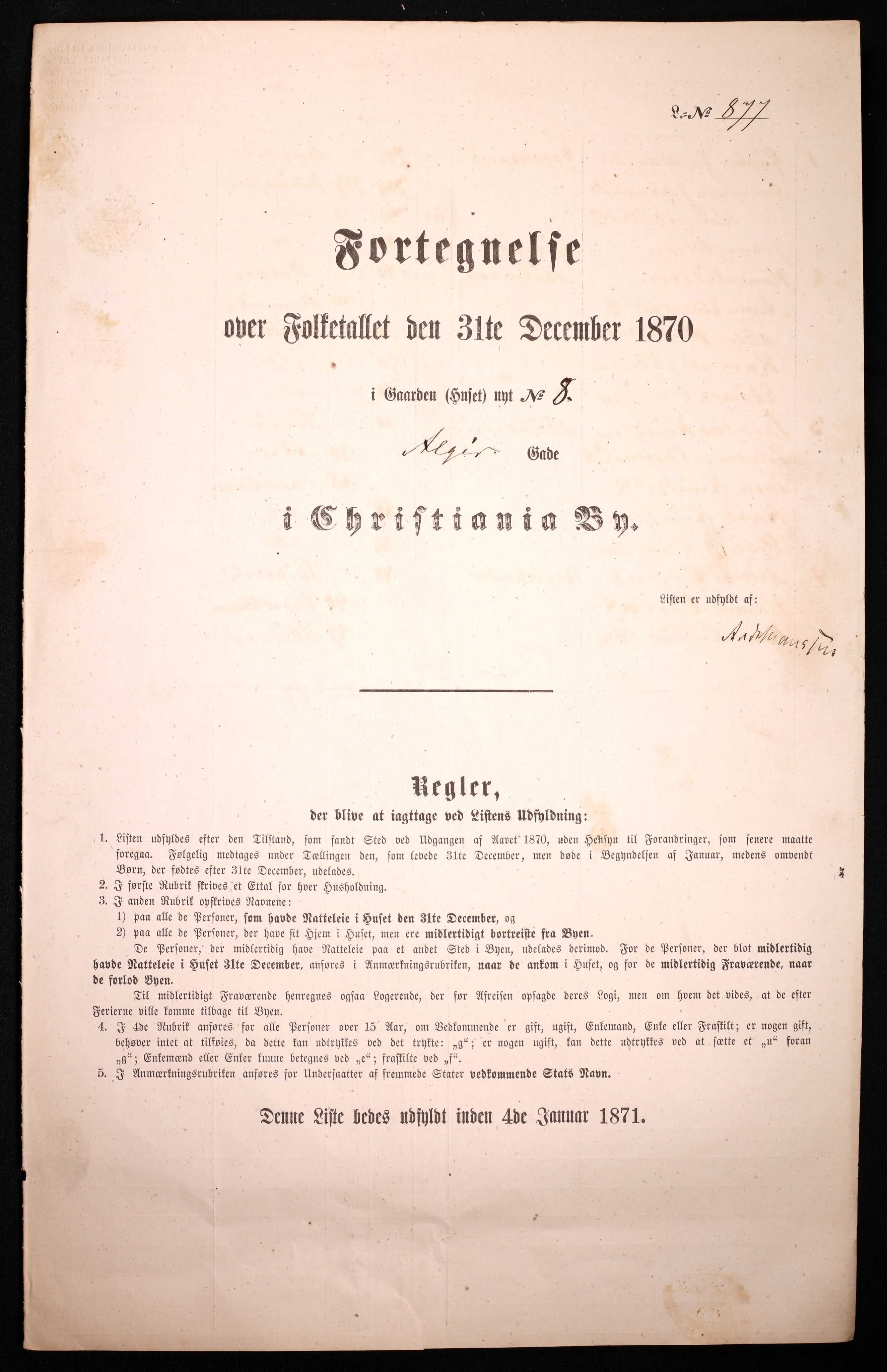 RA, 1870 census for 0301 Kristiania, 1870, p. 204