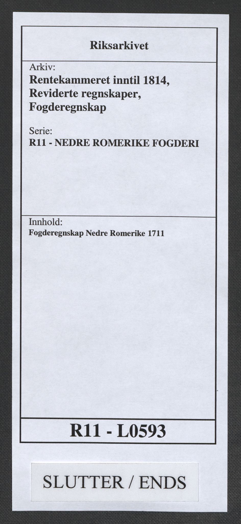 Rentekammeret inntil 1814, Reviderte regnskaper, Fogderegnskap, AV/RA-EA-4092/R11/L0593: Fogderegnskap Nedre Romerike, 1711, p. 189