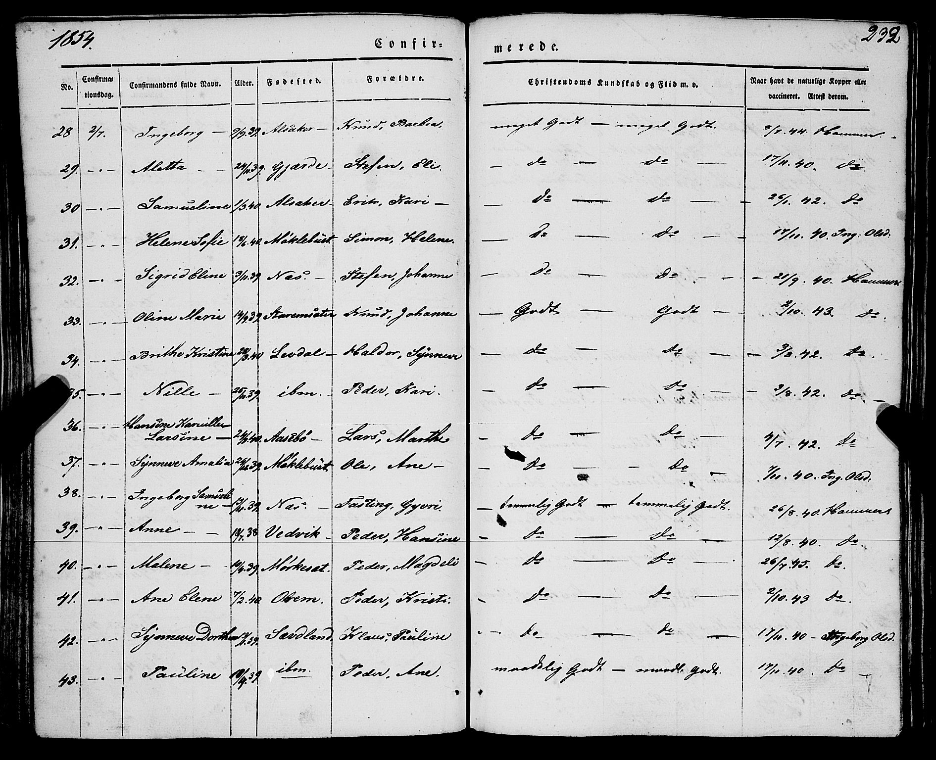 Eid sokneprestembete, SAB/A-82301/H/Haa/Haaa/L0007: Parish register (official) no. A 7, 1844-1858, p. 232