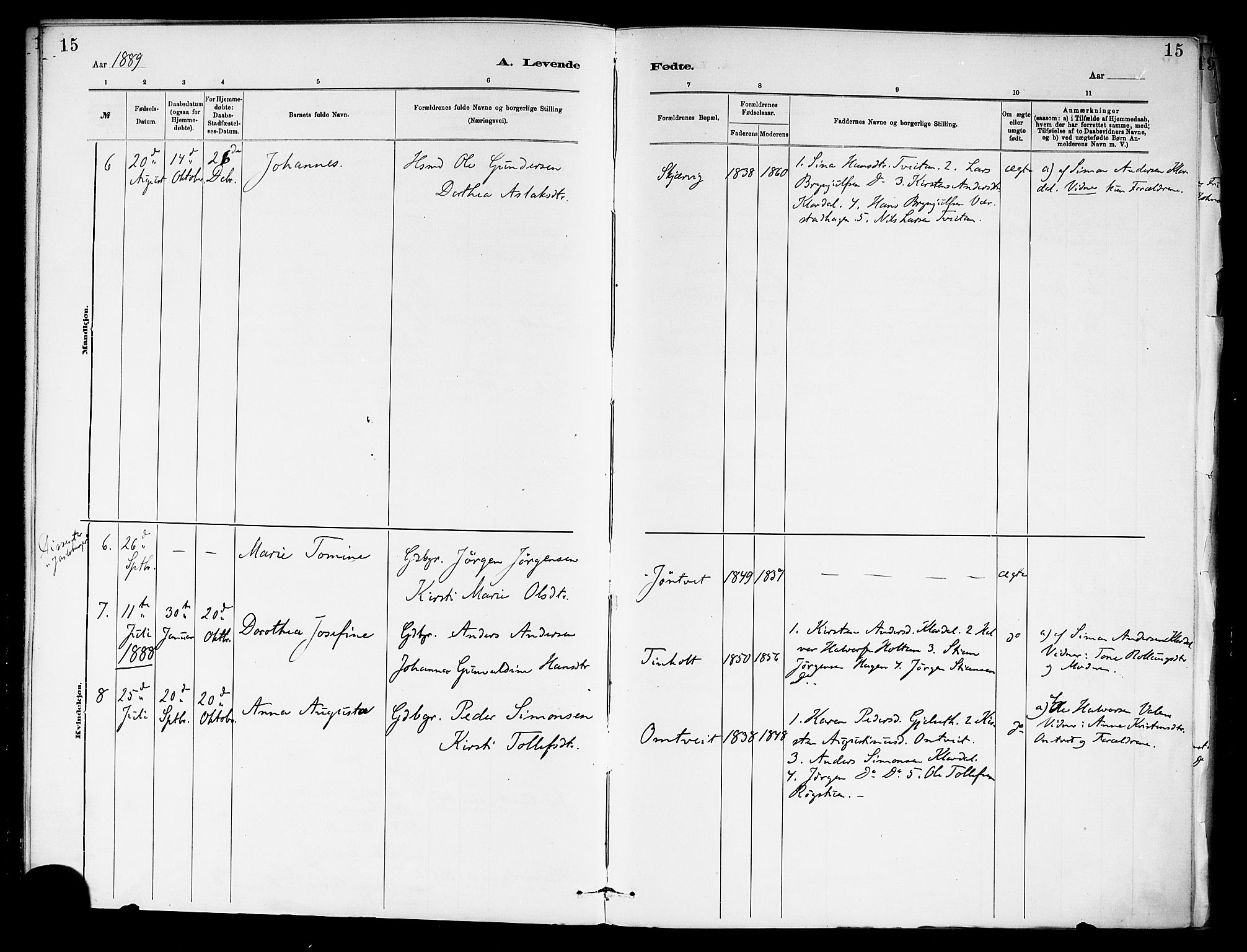 Holla kirkebøker, SAKO/A-272/F/Fa/L0009: Parish register (official) no. 9, 1881-1897, p. 15
