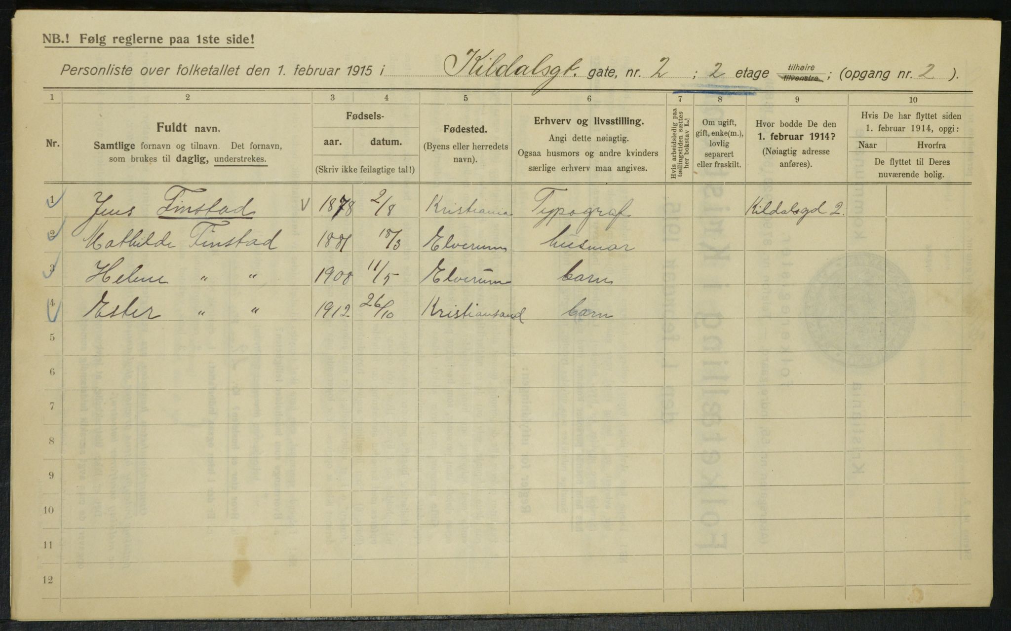 OBA, Municipal Census 1915 for Kristiania, 1915, p. 49051