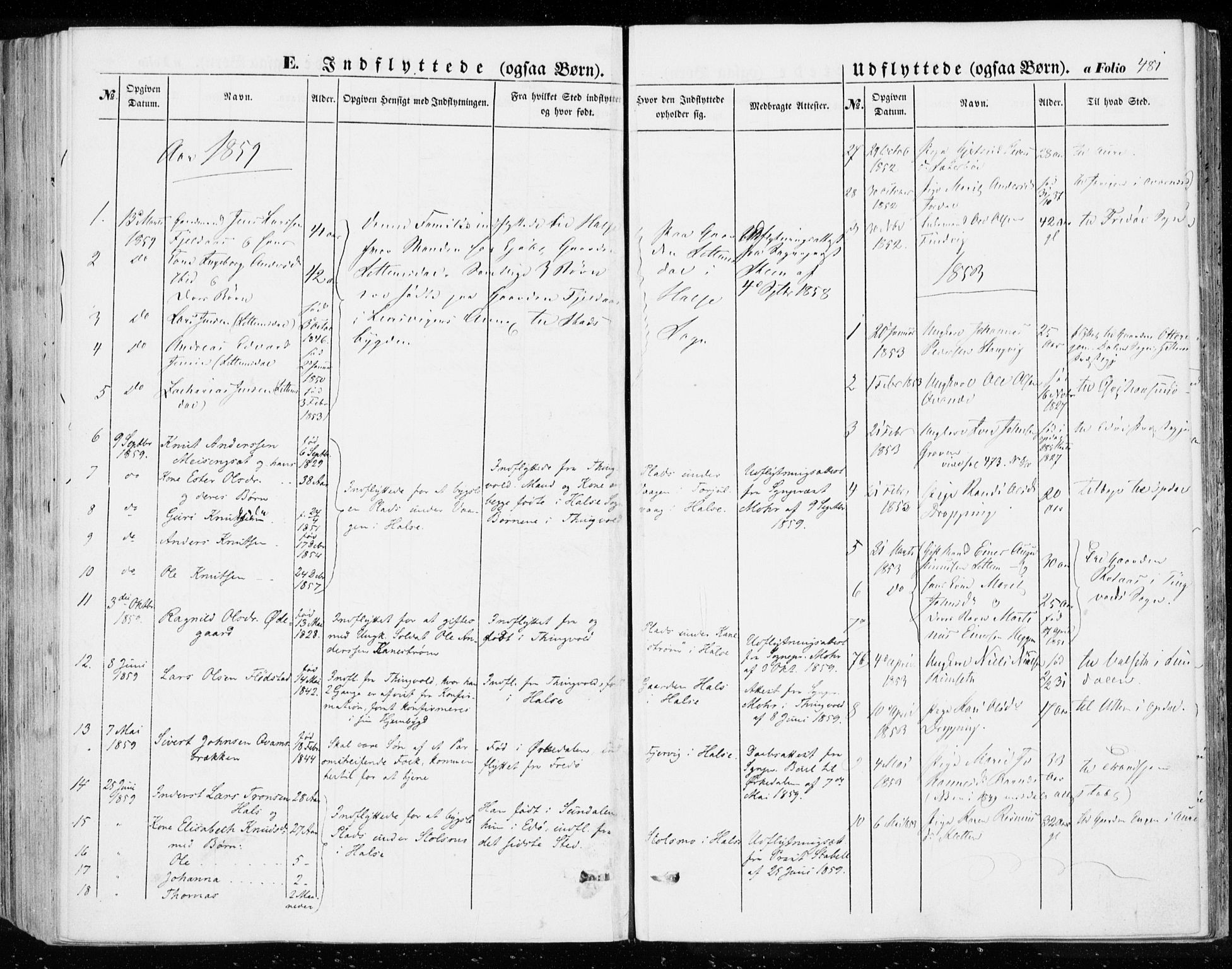 Ministerialprotokoller, klokkerbøker og fødselsregistre - Møre og Romsdal, AV/SAT-A-1454/592/L1026: Parish register (official) no. 592A04, 1849-1867, p. 481