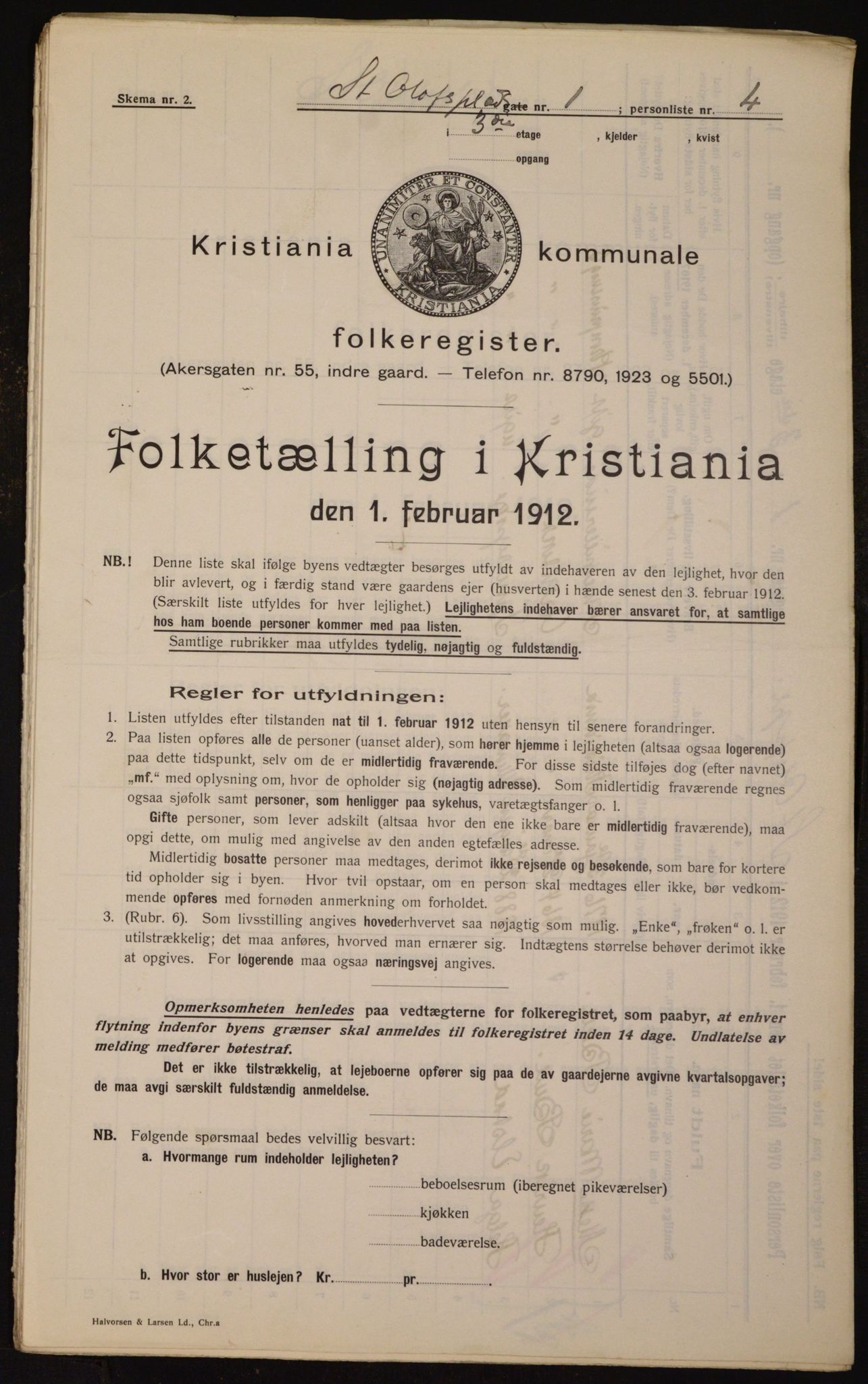 OBA, Municipal Census 1912 for Kristiania, 1912, p. 88609