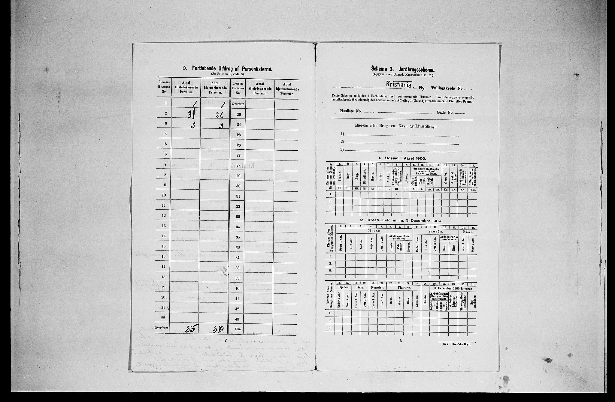 SAO, 1900 census for Kristiania, 1900, p. 11581