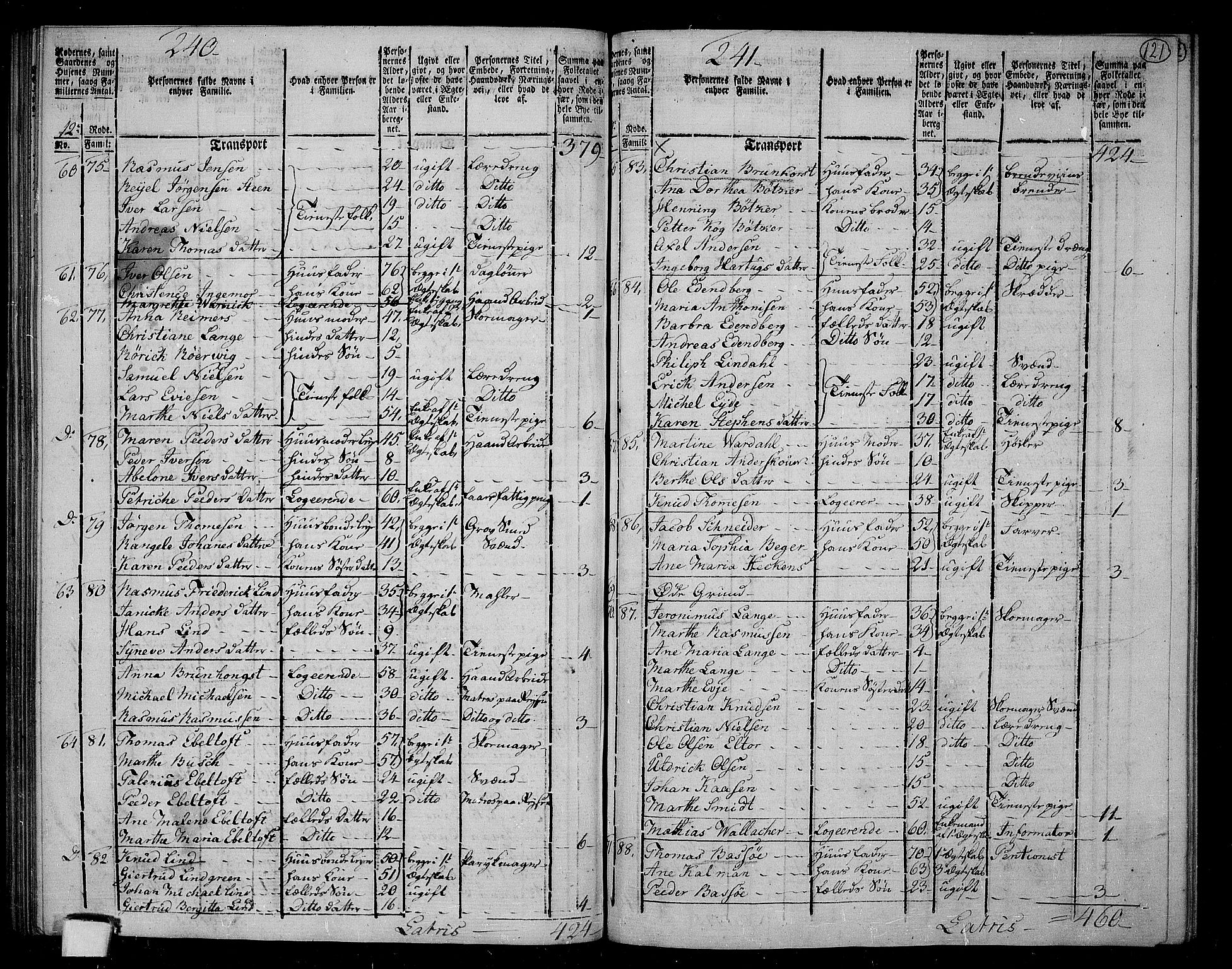 RA, 1801 census for 1301 Bergen, 1801, p. 120b-121a