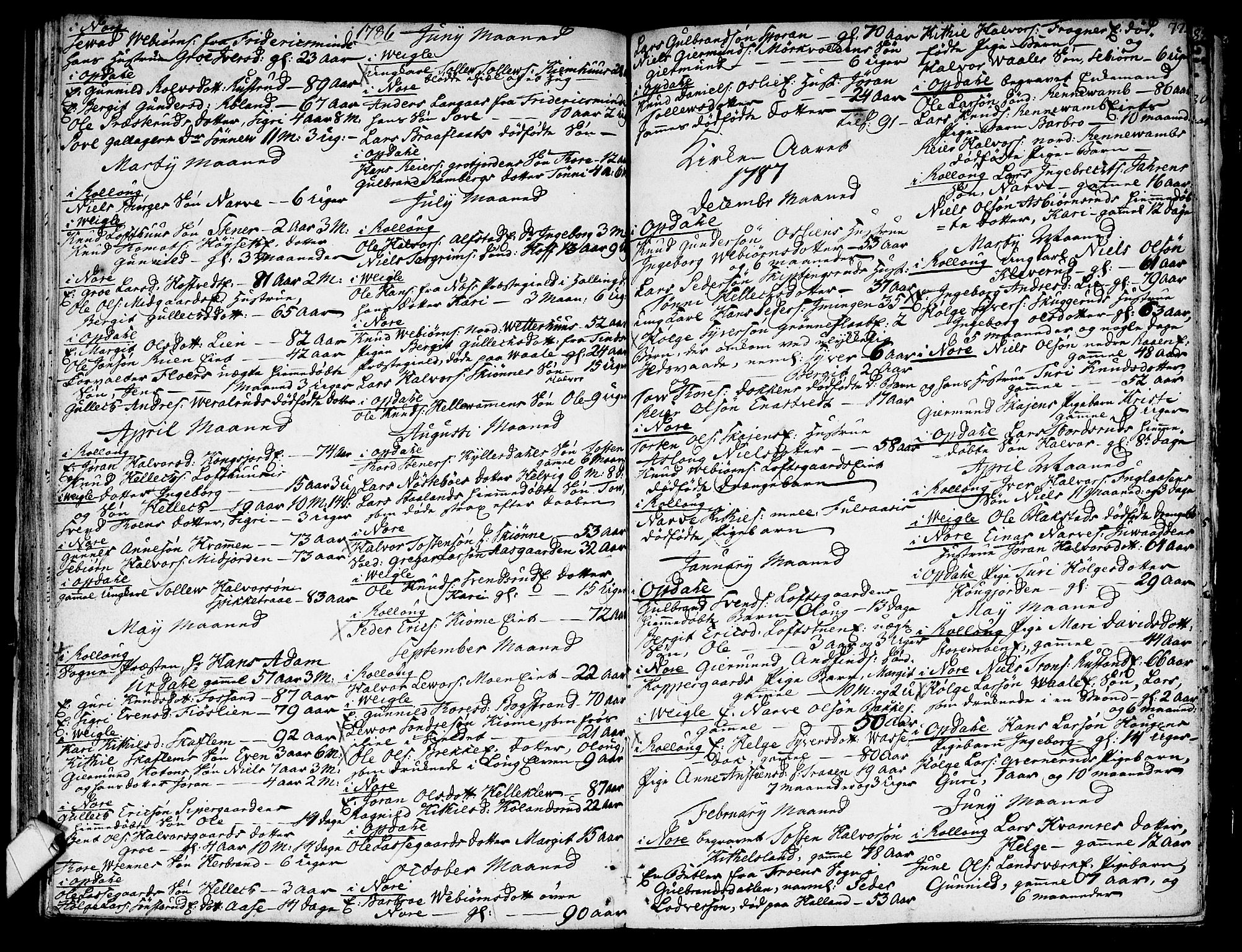Rollag kirkebøker, SAKO/A-240/F/Fa/L0004: Parish register (official) no. I 4, 1778-1792, p. 77