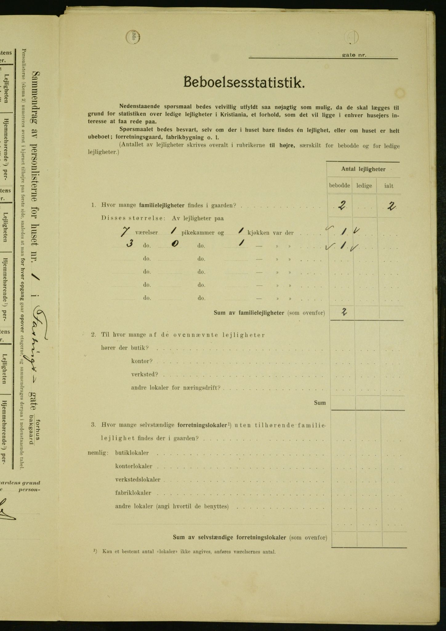 OBA, Municipal Census 1909 for Kristiania, 1909, p. 21284