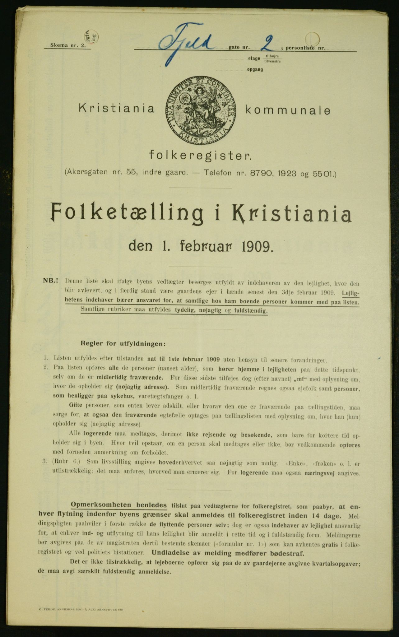 OBA, Municipal Census 1909 for Kristiania, 1909, p. 21951