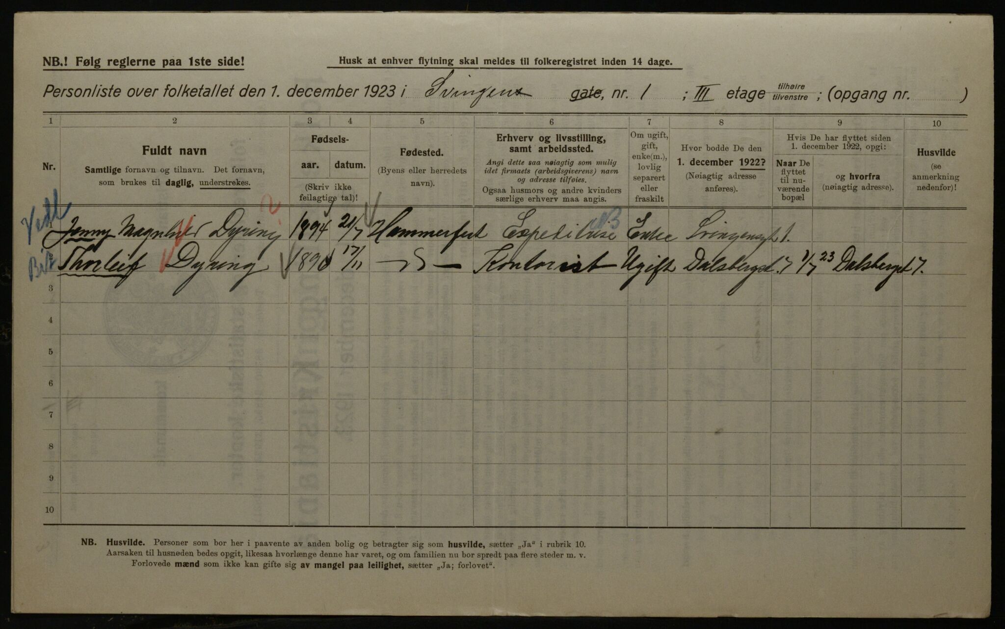 OBA, Municipal Census 1923 for Kristiania, 1923, p. 117502