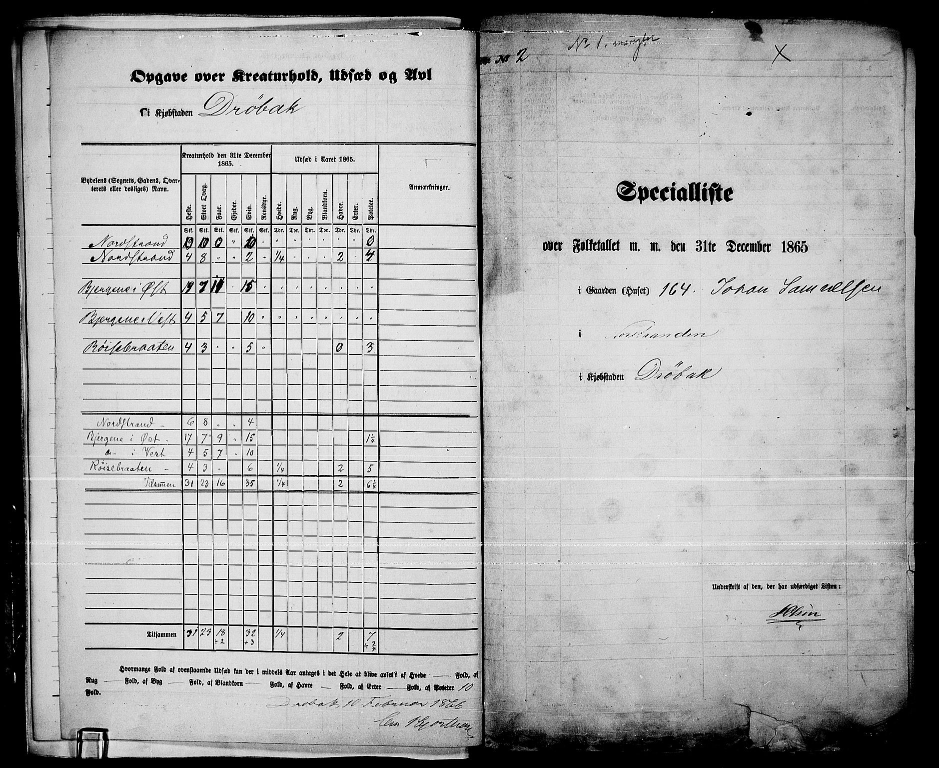 RA, 1865 census for Drøbak/Drøbak, 1865, p. 7