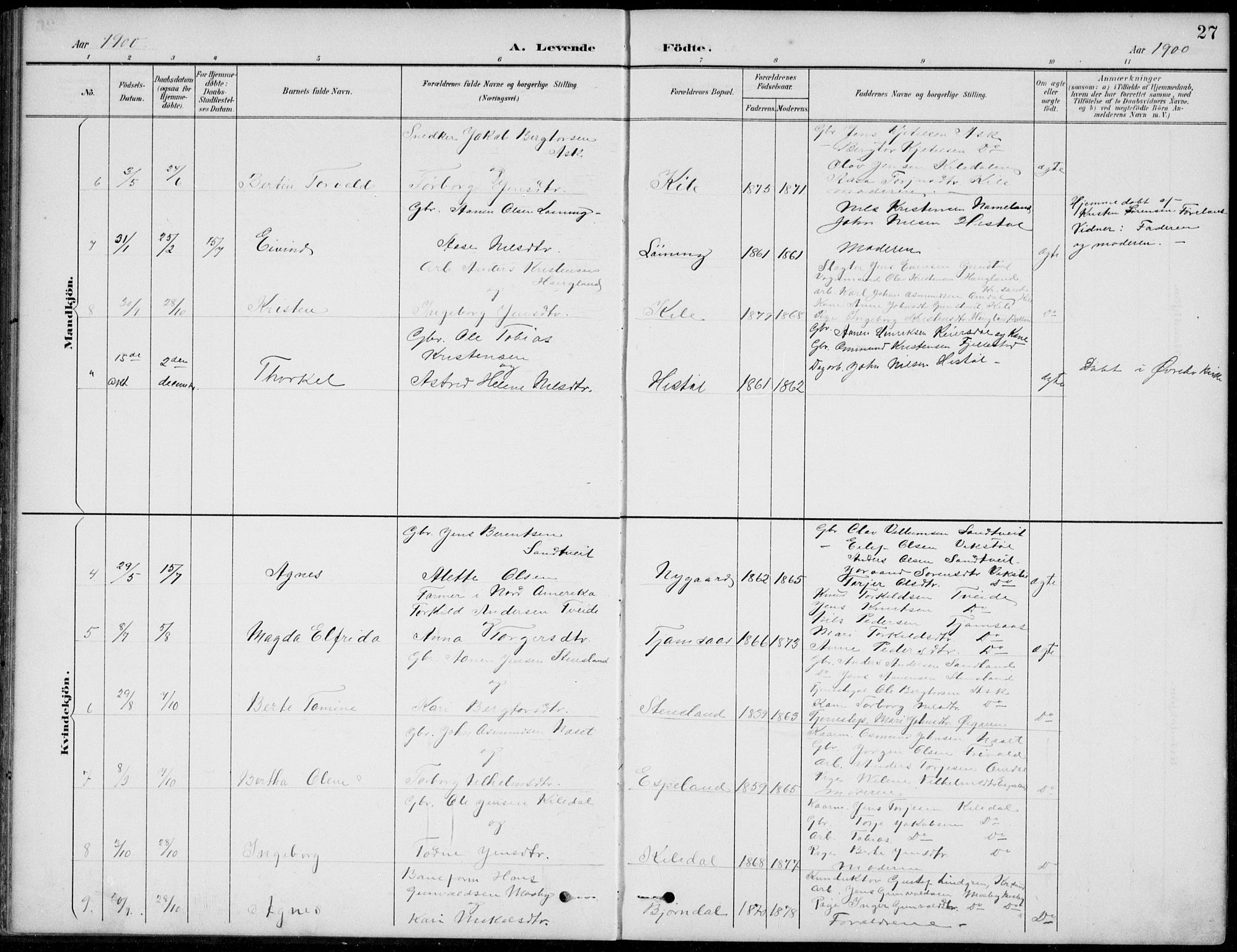 Vennesla sokneprestkontor, AV/SAK-1111-0045/Fb/Fba/L0003: Parish register (copy) no. B 3, 1890-1919, p. 27