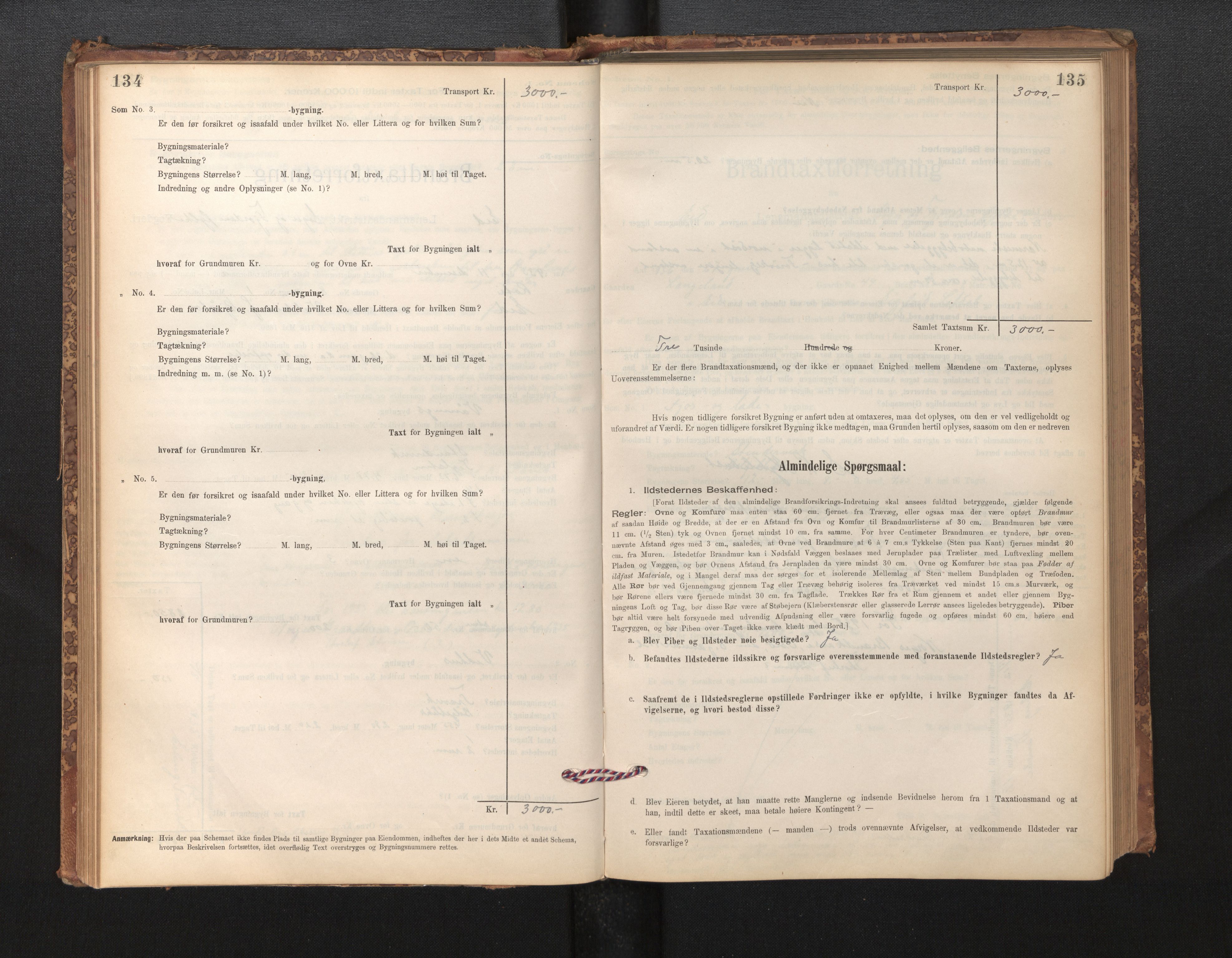 Lensmannen i Eid, SAB/A-27001/0012/L0007: Branntakstprotokoll, skjematakst, 1896-1929, p. 134-135
