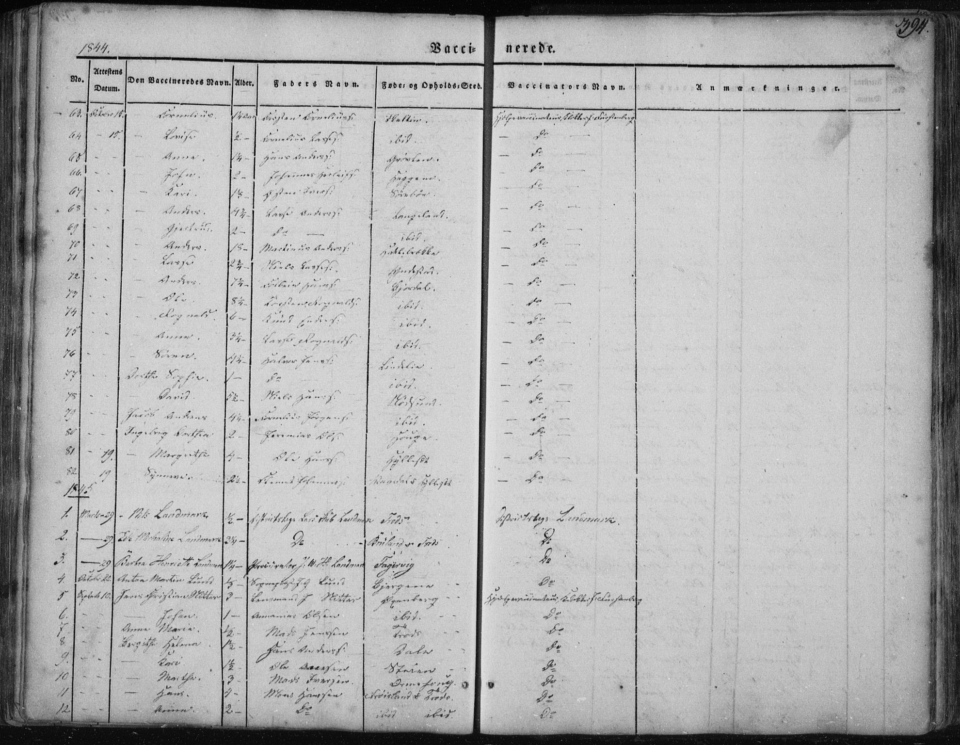 Fjaler sokneprestembete, SAB/A-79801/H/Haa/Haaa/L0006: Parish register (official) no. A 6, 1835-1884, p. 394
