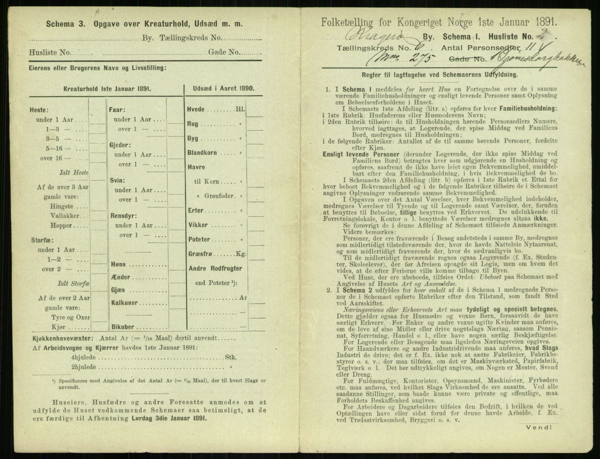 RA, 1891 census for 0801 Kragerø, 1891, p. 478