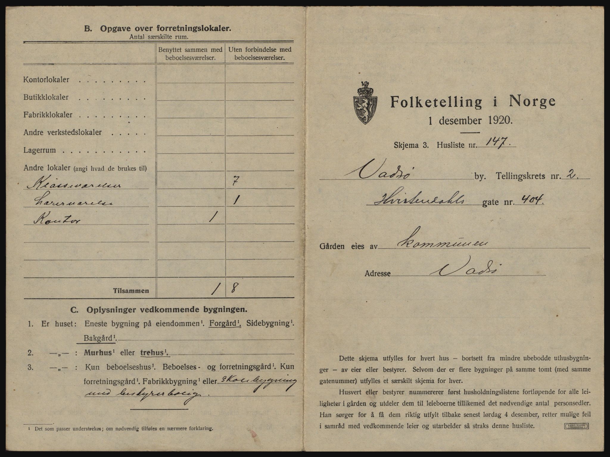 SATØ, 1920 census for Vadsø, 1920, p. 576