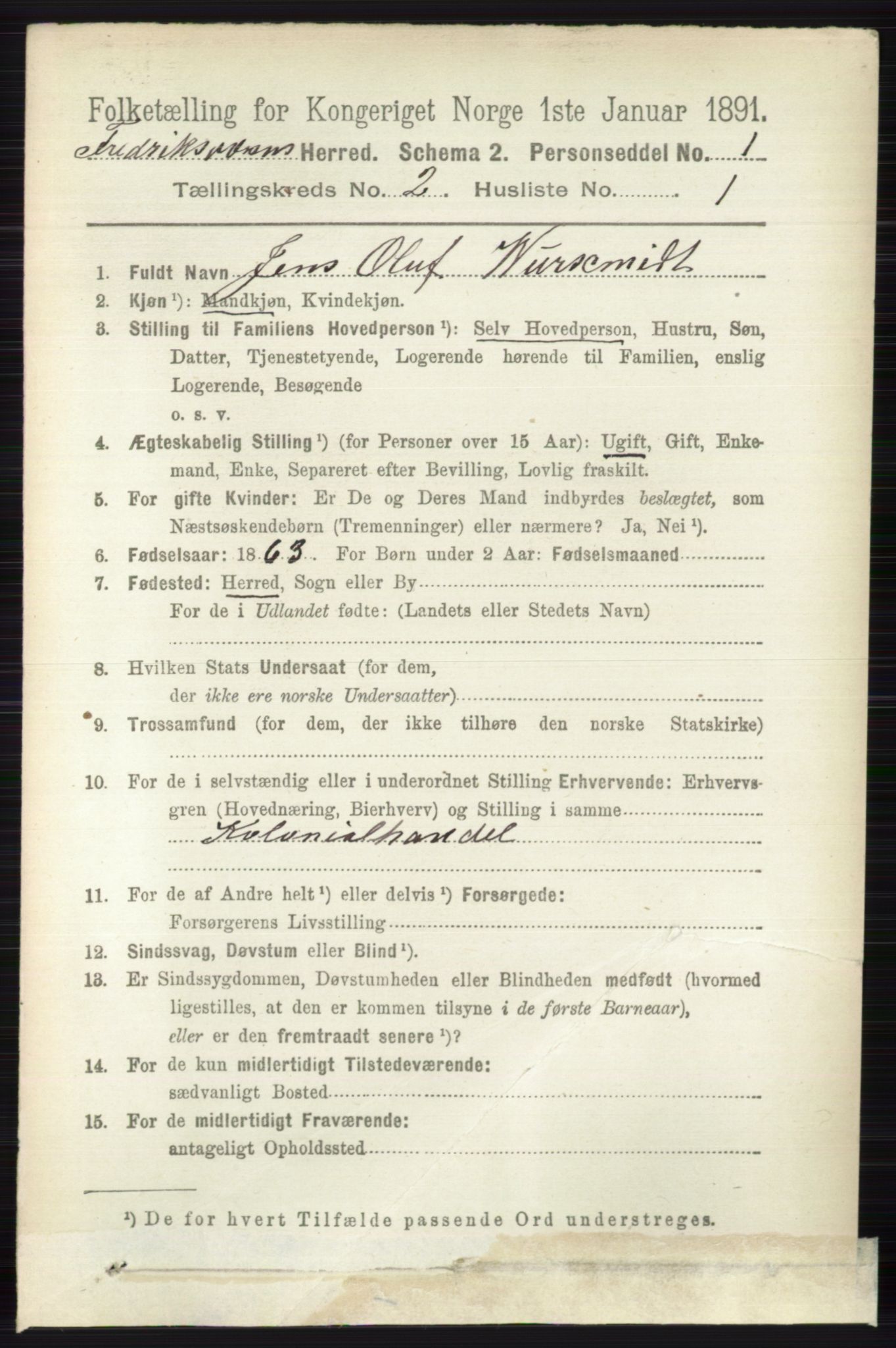 RA, 1891 census for 0798 Fredriksvern, 1891, p. 247