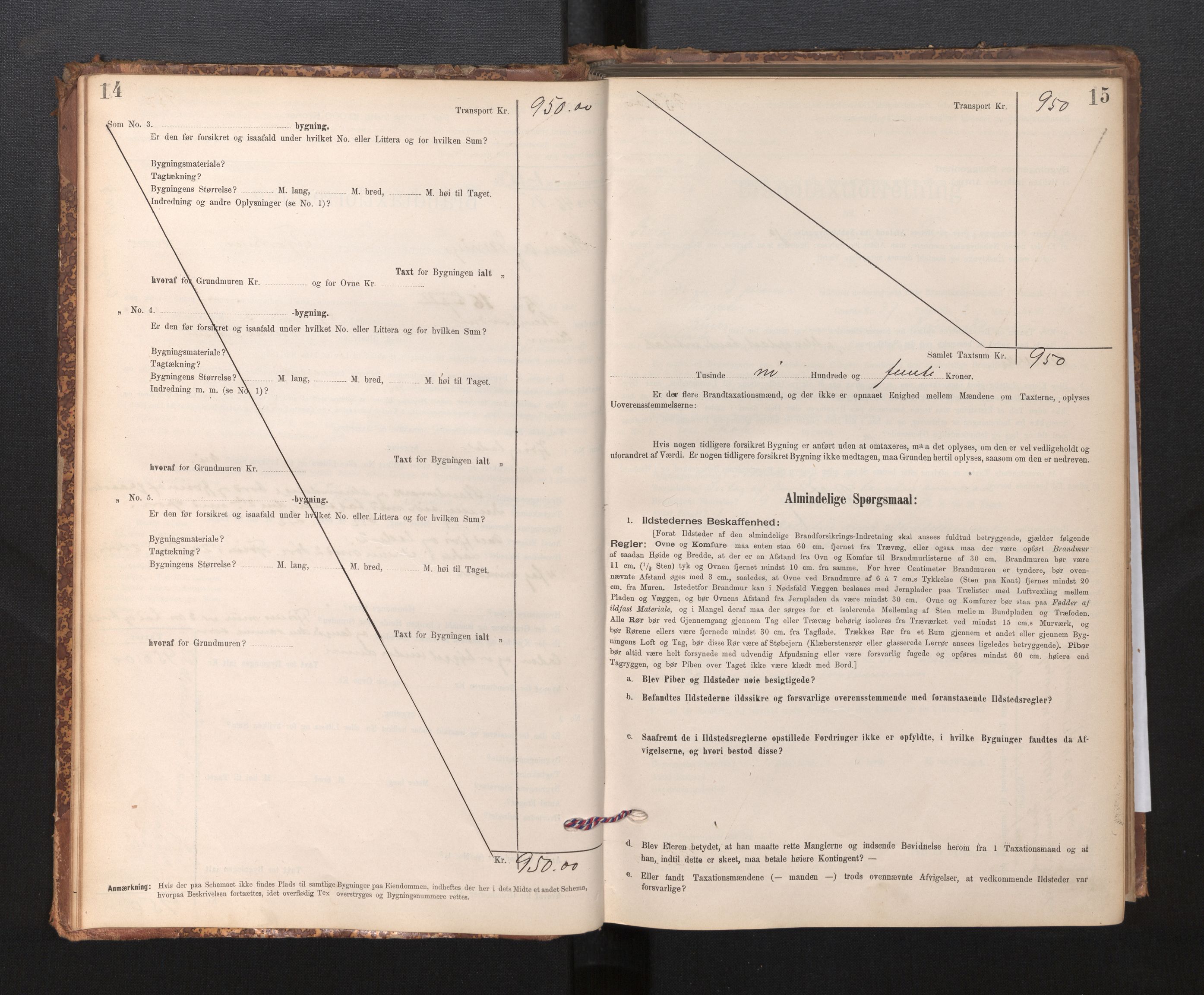 Lensmannen i Kinn, SAB/A-28801/0012/L0004f: Branntakstprotokoll, skjematakst, 1894-1911, p. 14-15