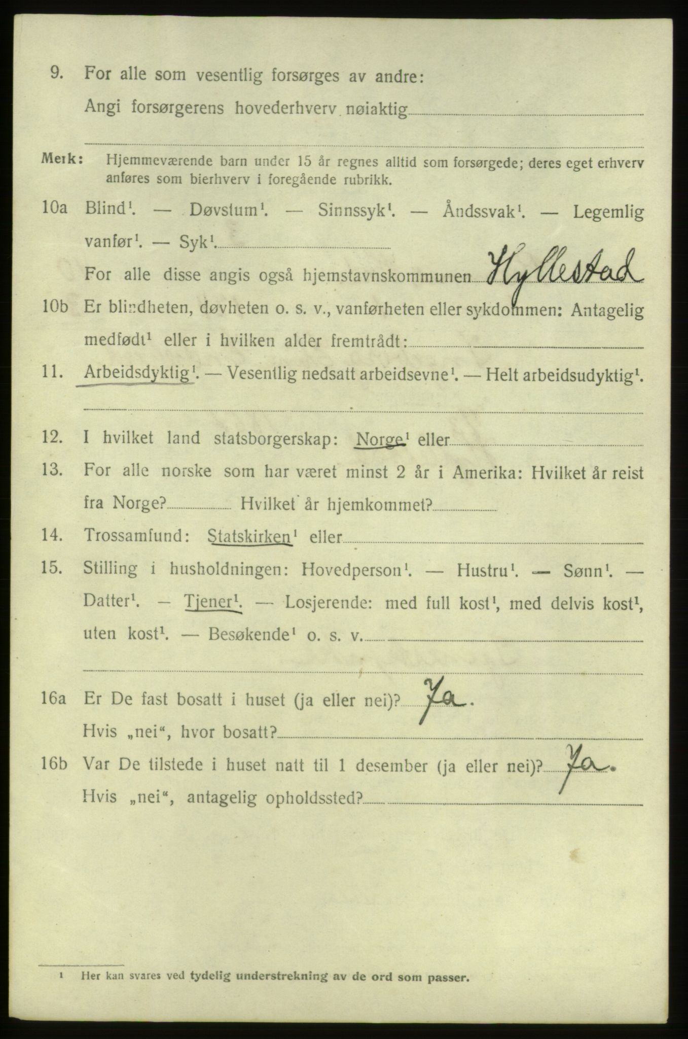 SAB, 1920 census for Bremnes, 1920, p. 6361