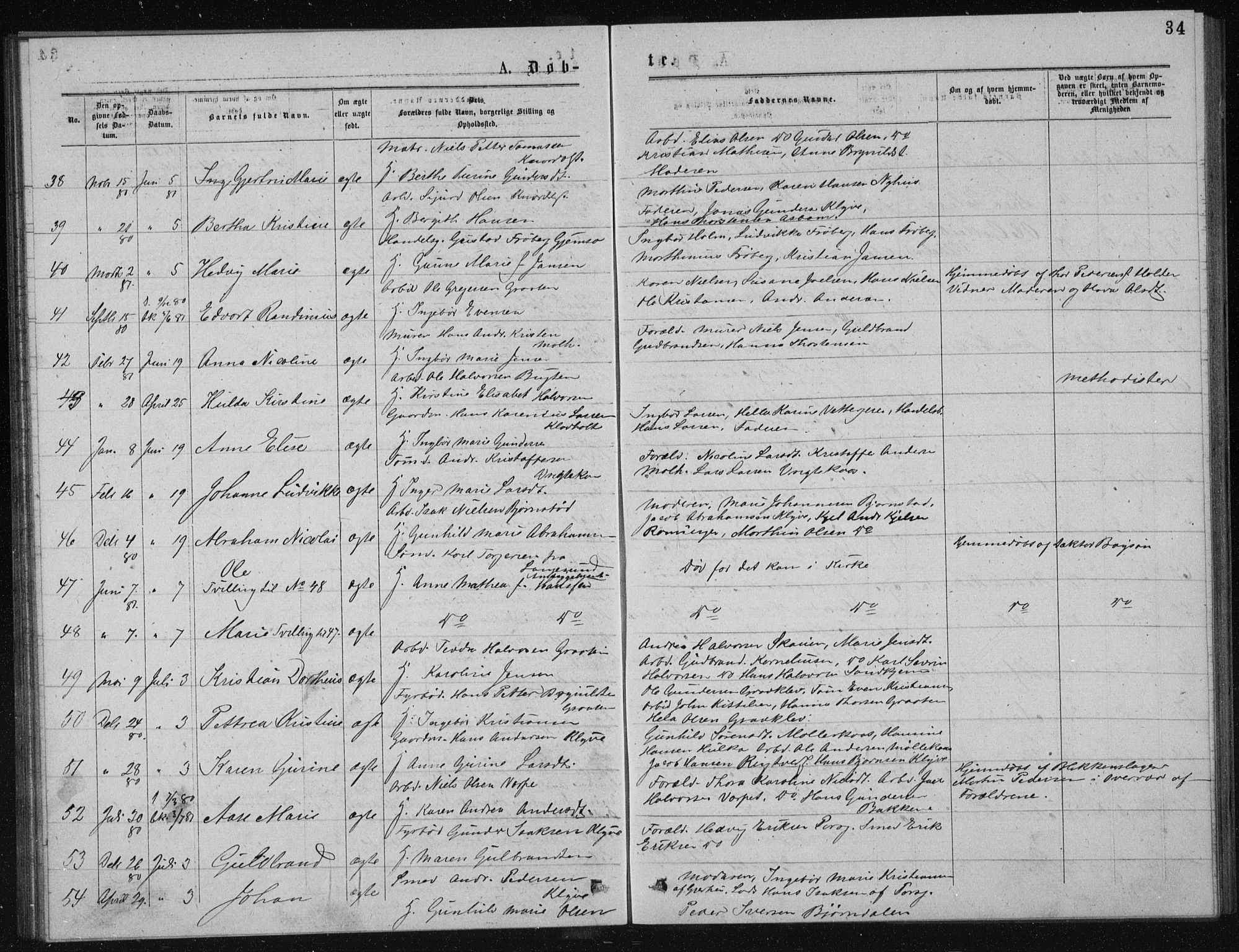 Solum kirkebøker, AV/SAKO-A-306/G/Ga/L0005: Parish register (copy) no. I 5, 1877-1881, p. 34