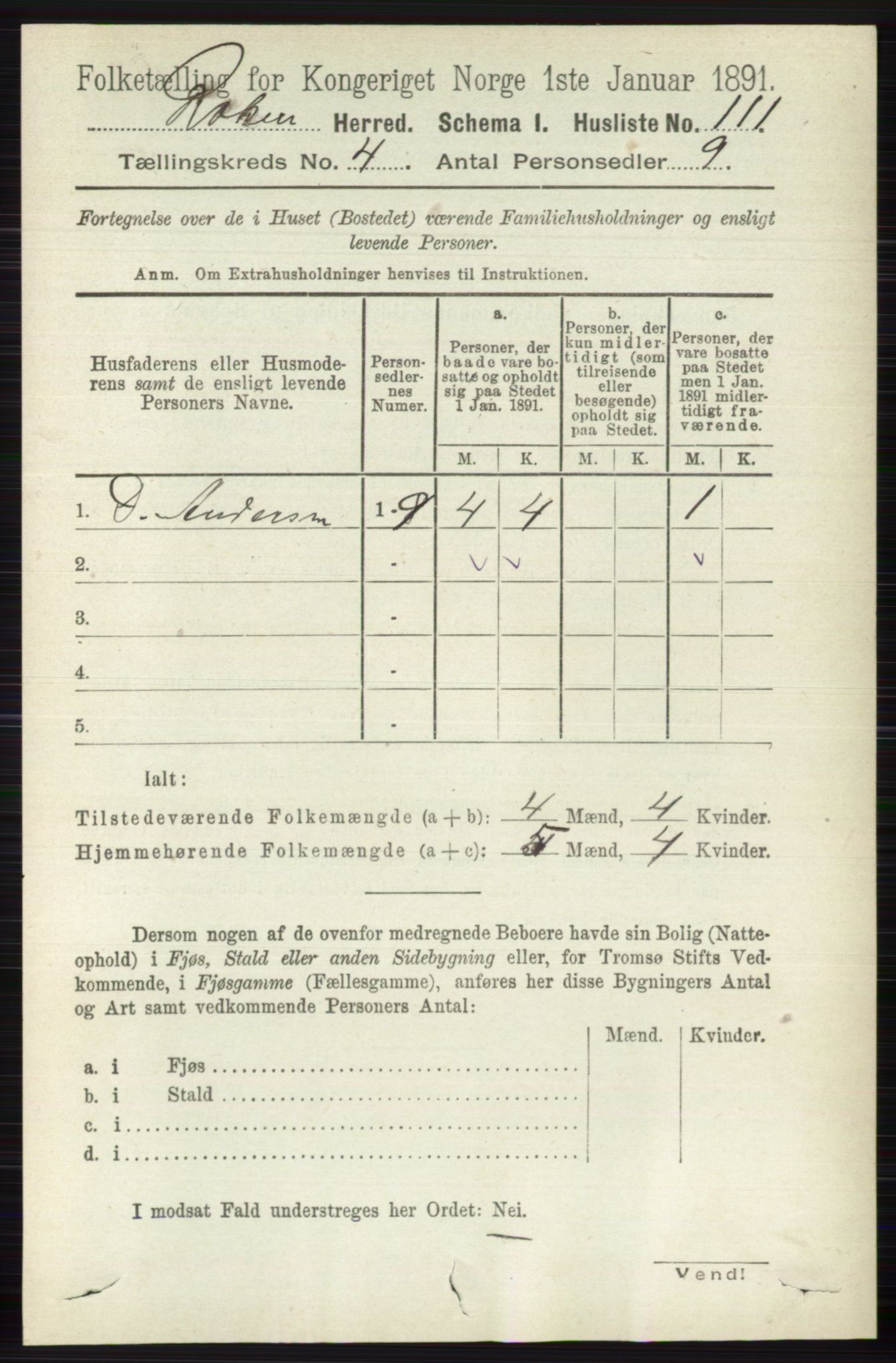 RA, 1891 census for 0627 Røyken, 1891, p. 1845