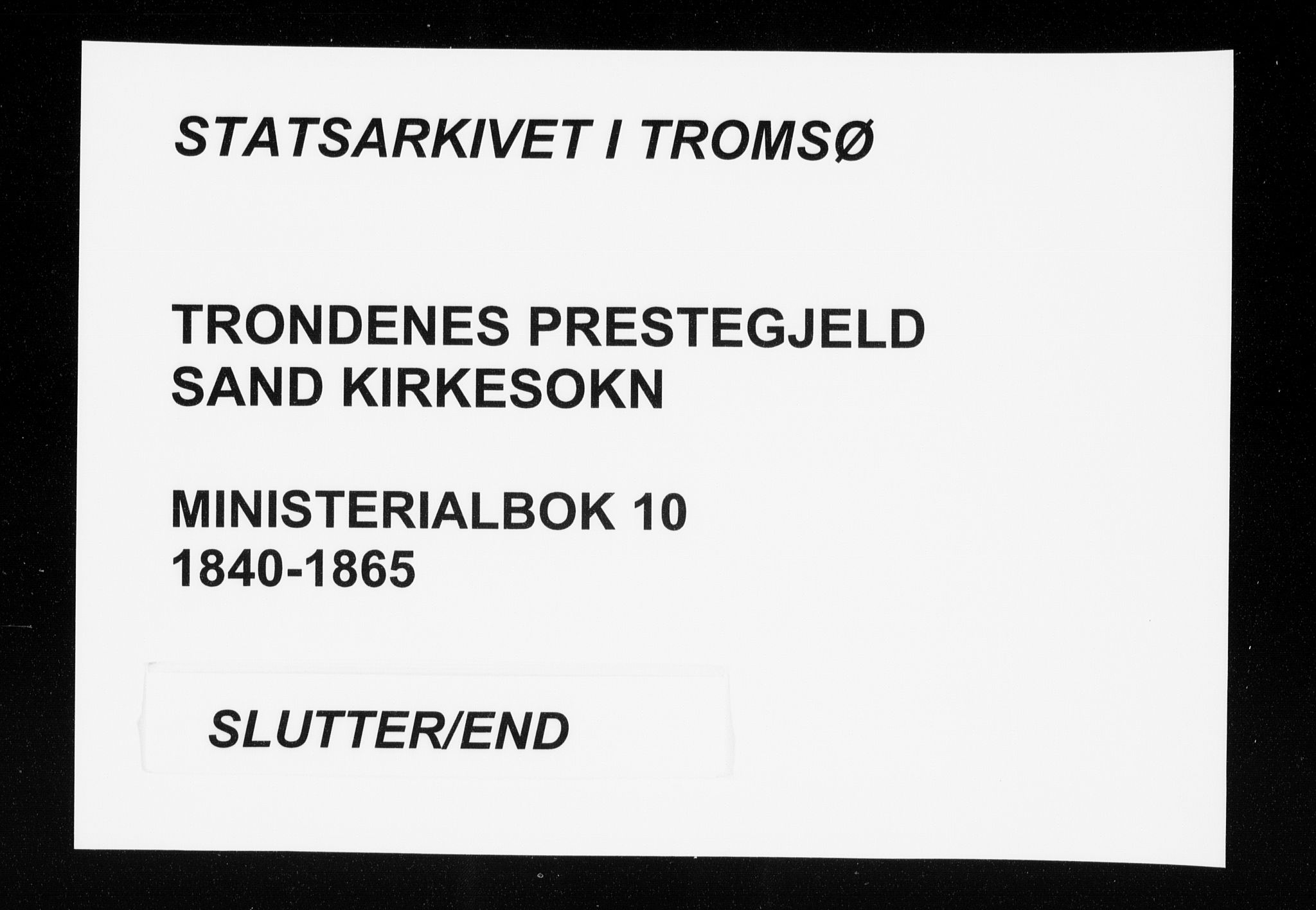 Trondenes sokneprestkontor, SATØ/S-1319/H/Ha/L0010kirke: Parish register (official) no. 10, 1840-1865