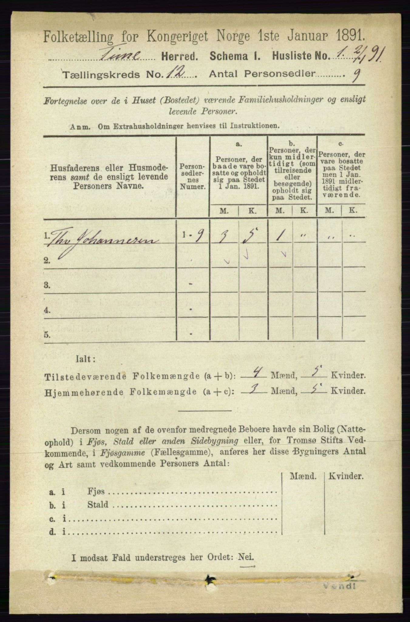 RA, 1891 census for 0130 Tune, 1891, p. 7162