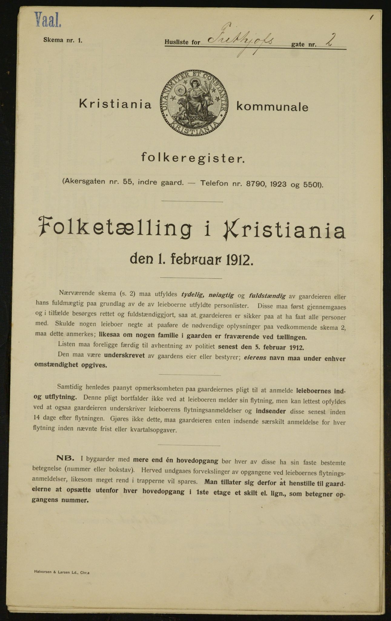 OBA, Municipal Census 1912 for Kristiania, 1912, p. 26697