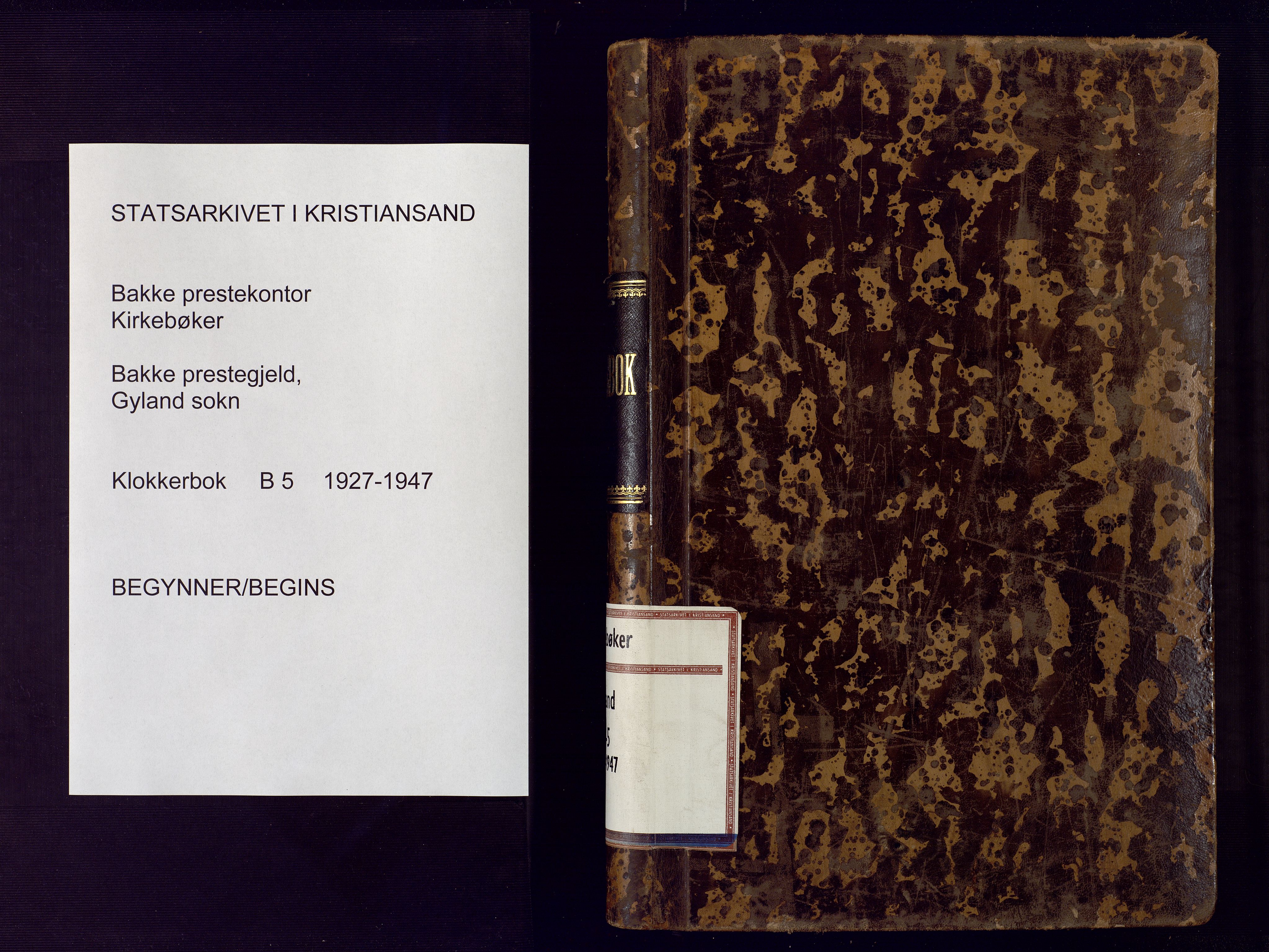 Bakke sokneprestkontor, SAK/1111-0002/F/Fb/Fbb/L0005: Parish register (copy) no. B 5, 1927-1947