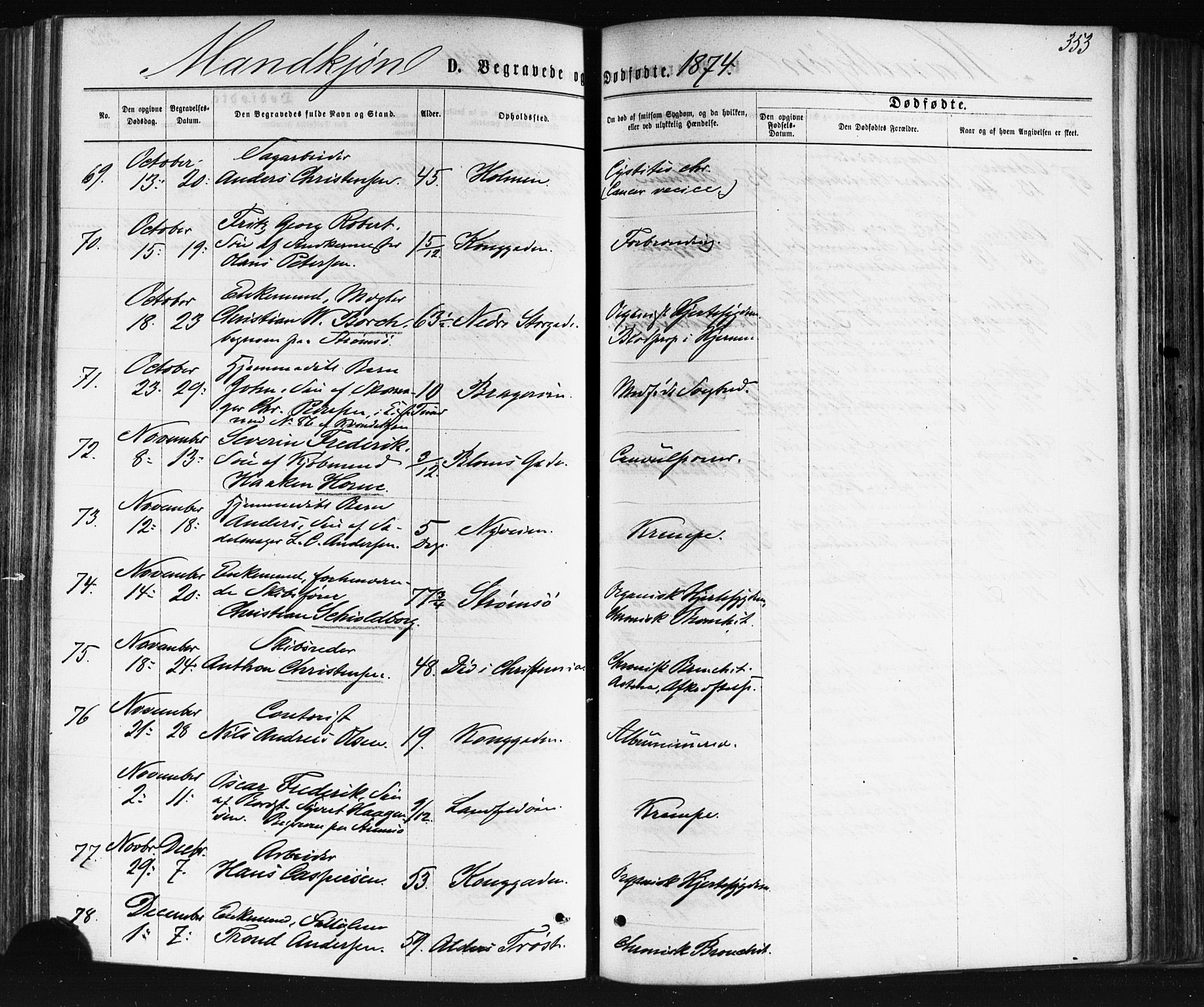 Bragernes kirkebøker, SAKO/A-6/F/Fb/L0004: Parish register (official) no. II 4, 1869-1875, p. 353