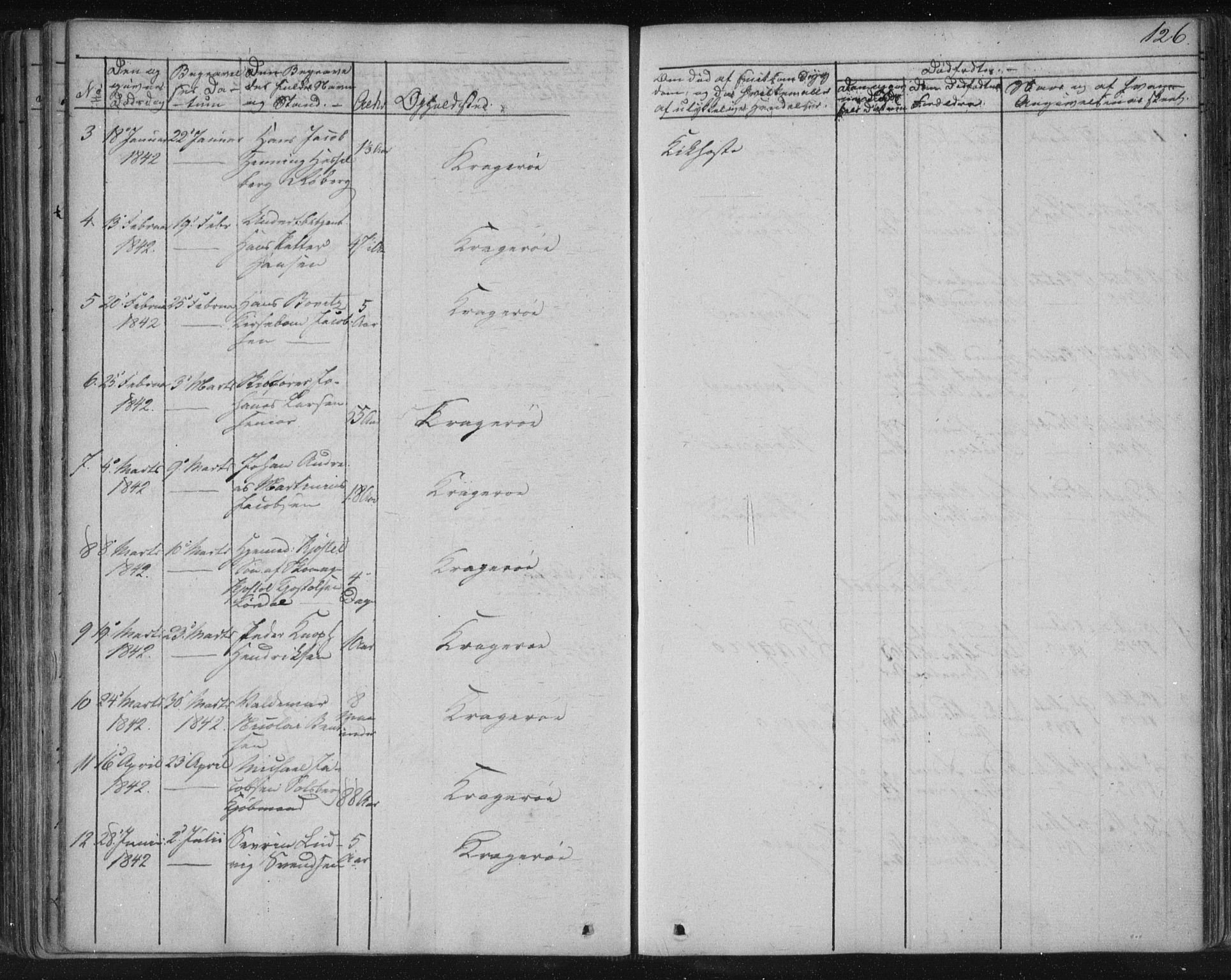 Kragerø kirkebøker, SAKO/A-278/F/Fa/L0005: Parish register (official) no. 5, 1832-1847, p. 126