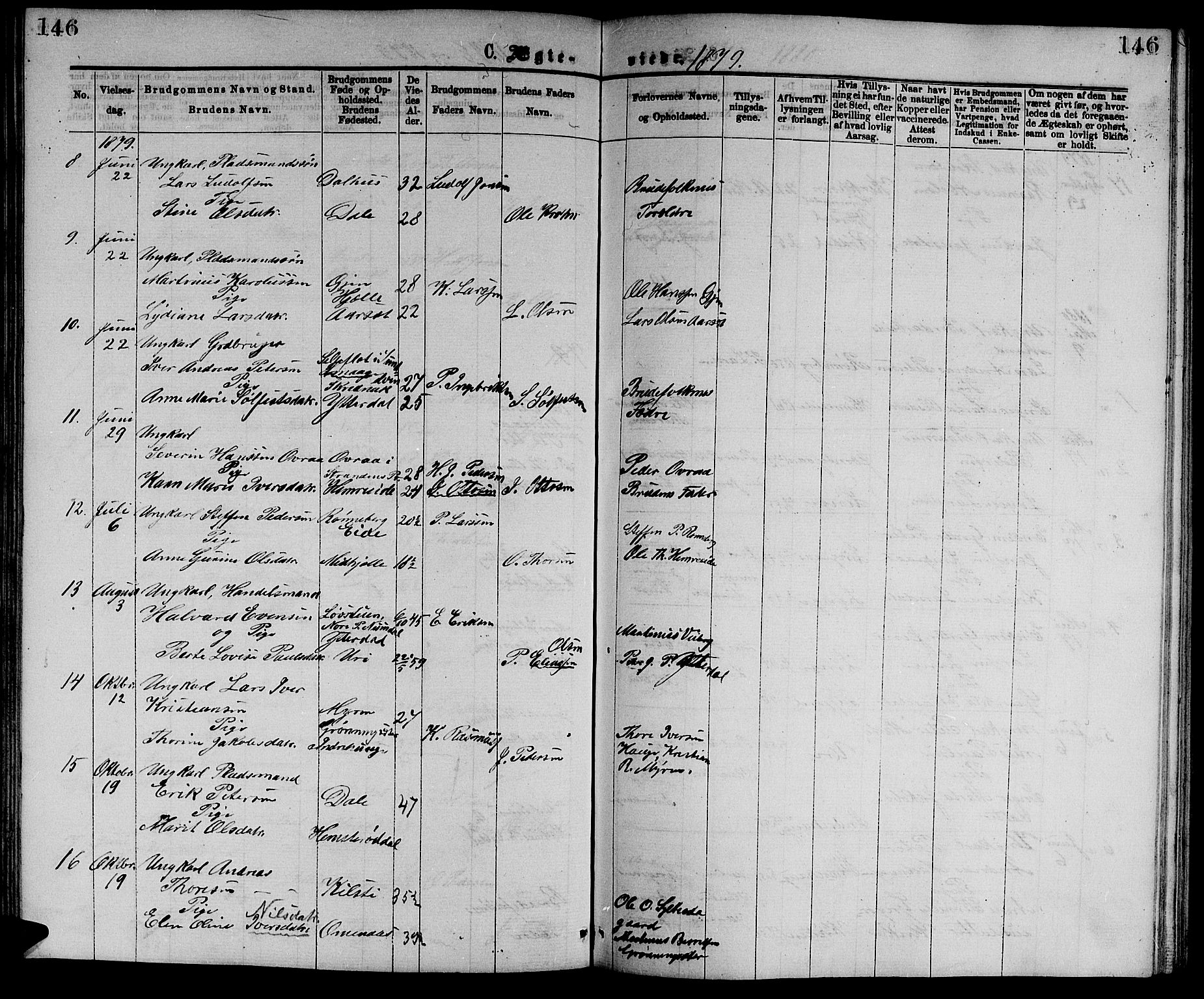 Ministerialprotokoller, klokkerbøker og fødselsregistre - Møre og Romsdal, SAT/A-1454/519/L0262: Parish register (copy) no. 519C03, 1866-1884, p. 146