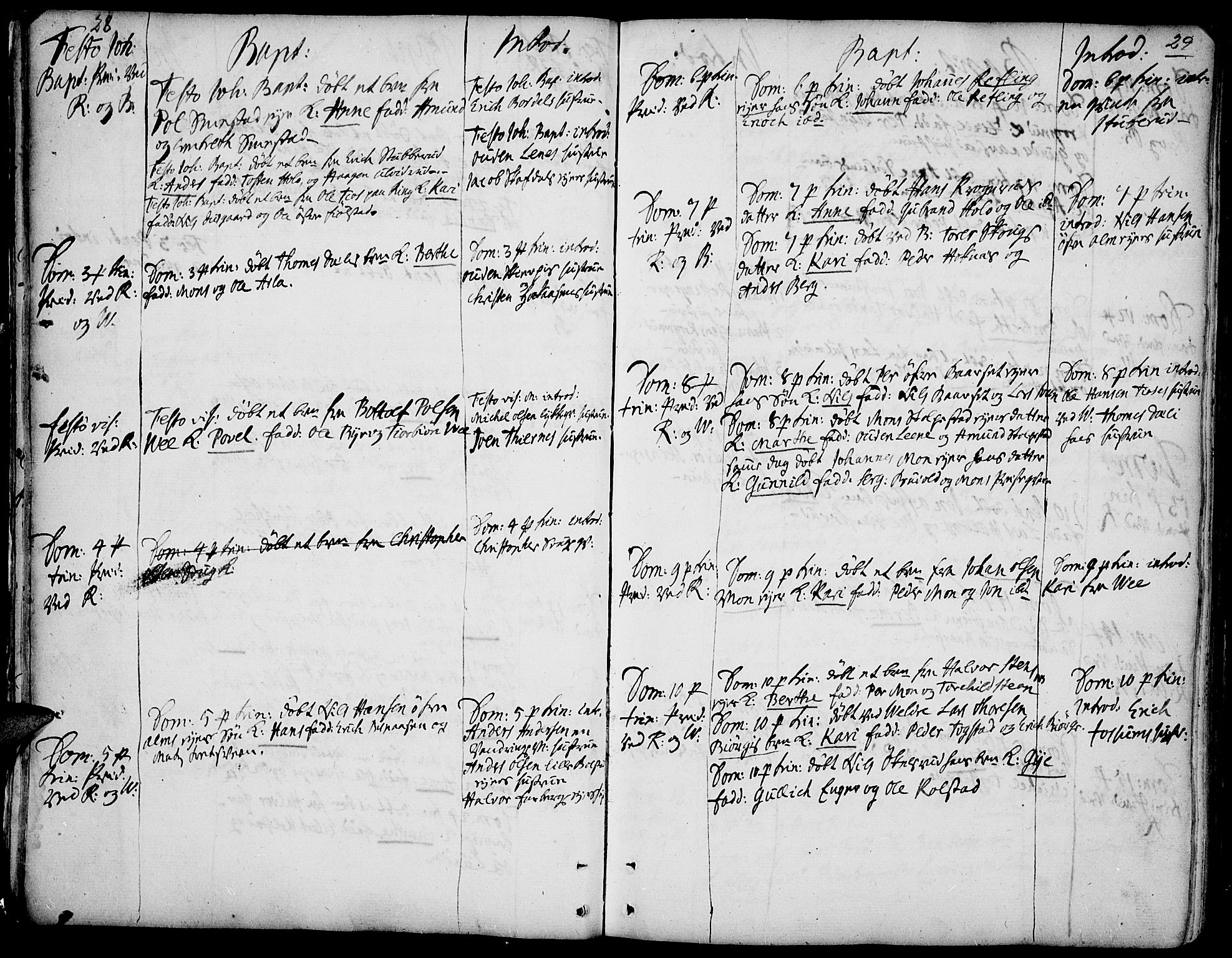 Ringsaker prestekontor, AV/SAH-PREST-014/K/Ka/L0001: Parish register (official) no. 1, 1734-1746, p. 28-29