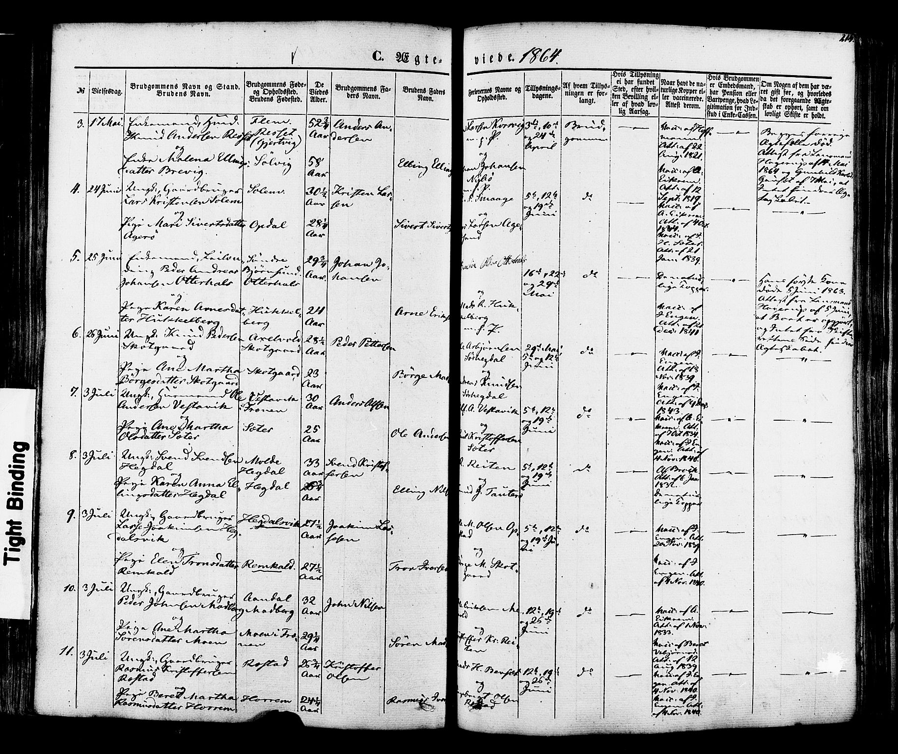 Ministerialprotokoller, klokkerbøker og fødselsregistre - Møre og Romsdal, AV/SAT-A-1454/560/L0719: Parish register (official) no. 560A03, 1845-1872, p. 214