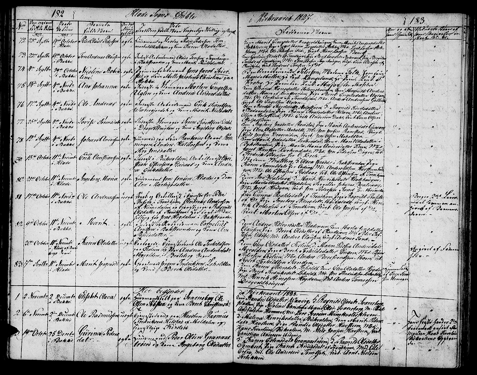 Ministerialprotokoller, klokkerbøker og fødselsregistre - Sør-Trøndelag, SAT/A-1456/606/L0306: Parish register (copy) no. 606C02, 1797-1829, p. 182-183