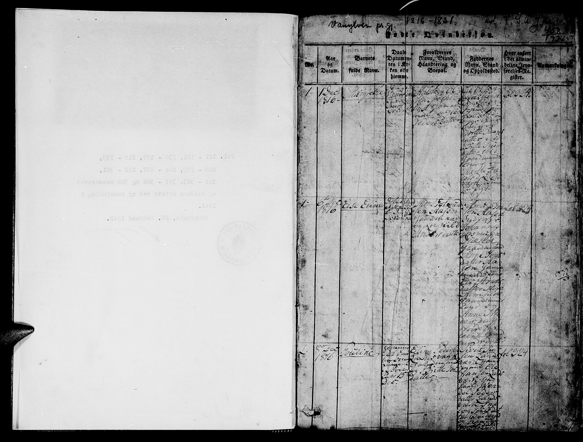 Ministerialprotokoller, klokkerbøker og fødselsregistre - Møre og Romsdal, SAT/A-1454/501/L0004: Parish register (official) no. 501A04, 1816-1831, p. 1