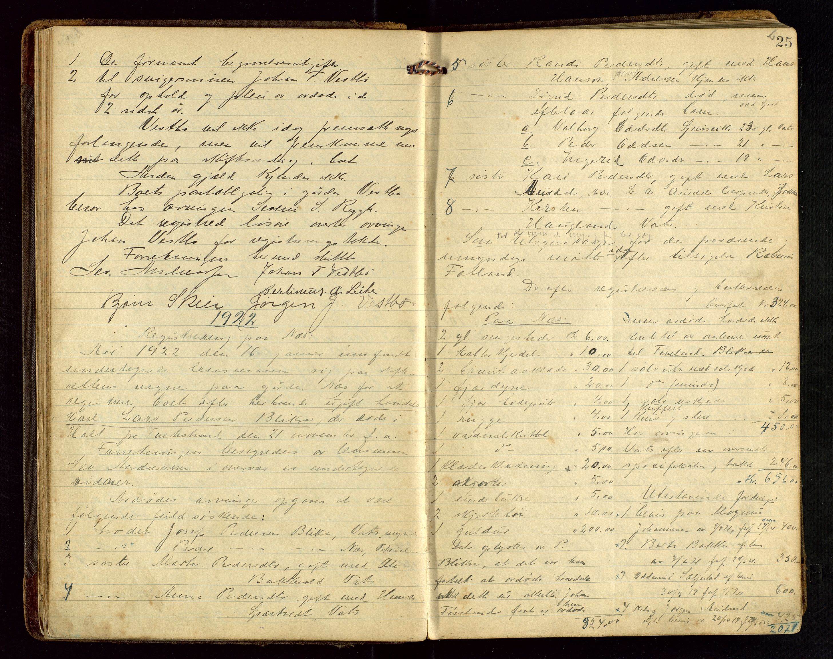 Vikedal lensmannskontor, AV/SAST-A-100179/Gg/L0002: Dødsfallprotokoll, 1921-1932, p. 25