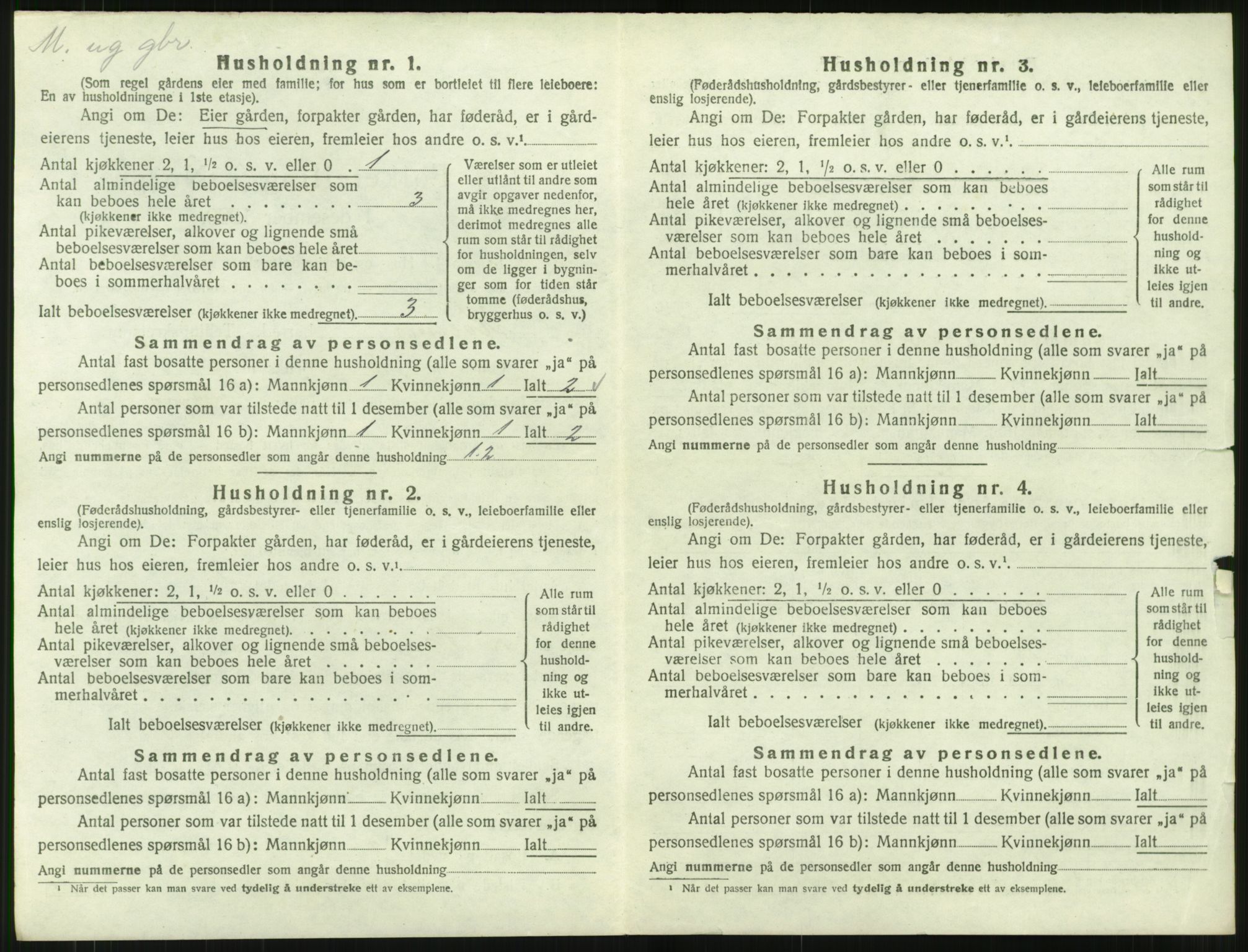 SAT, 1920 census for Kvernes, 1920, p. 282