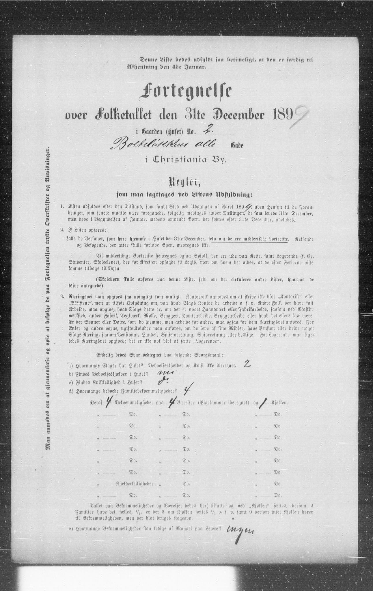 OBA, Municipal Census 1899 for Kristiania, 1899, p. 1006