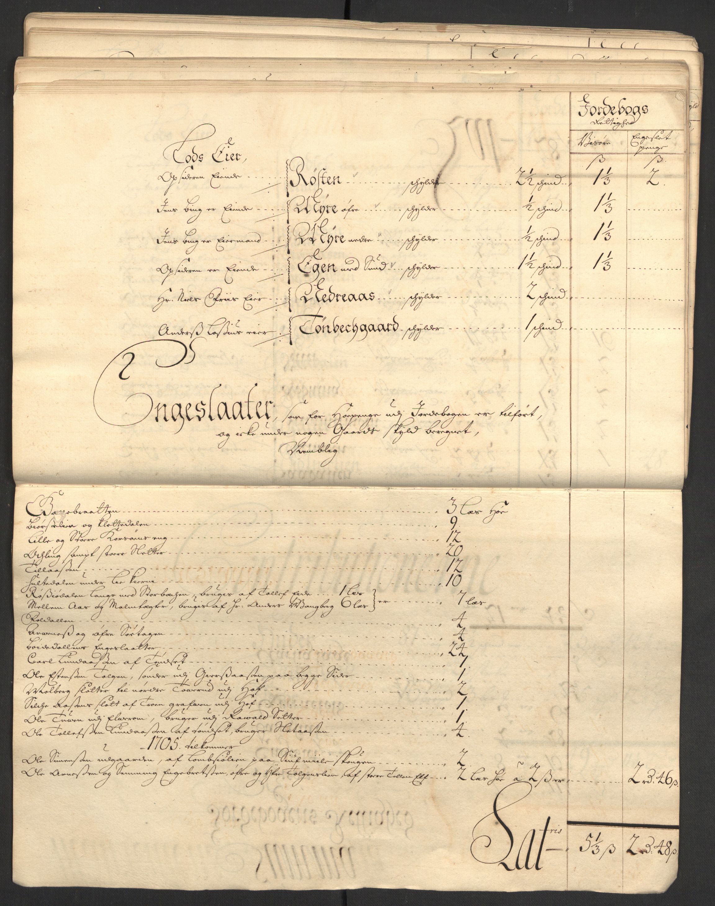 Rentekammeret inntil 1814, Reviderte regnskaper, Fogderegnskap, AV/RA-EA-4092/R13/L0843: Fogderegnskap Solør, Odal og Østerdal, 1705-1706, p. 98