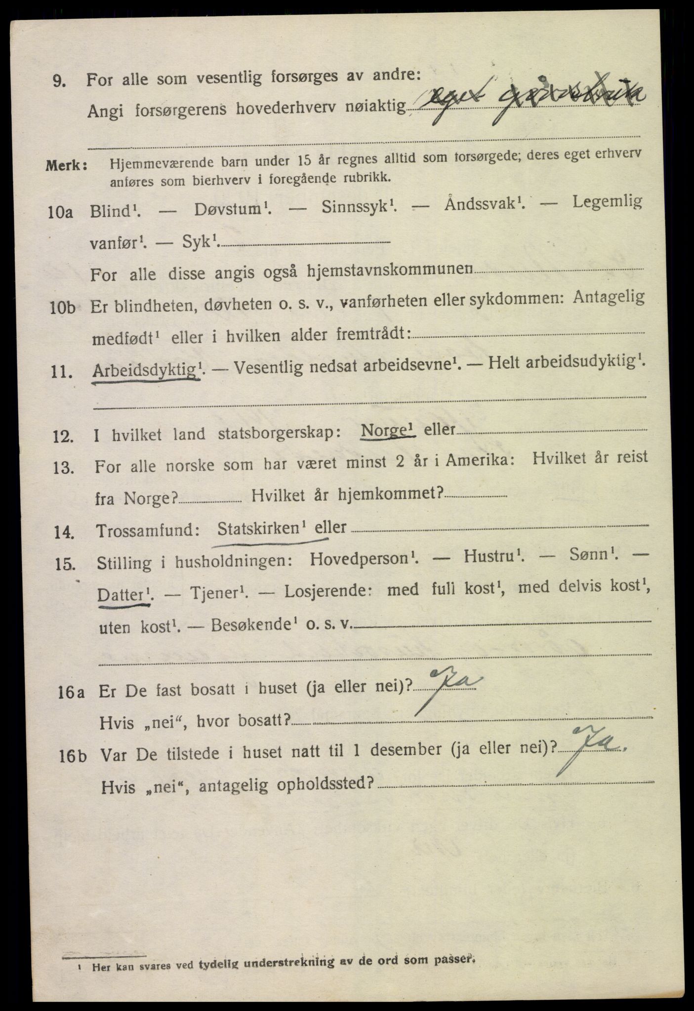 SAK, 1920 census for Sør-Audnedal, 1920, p. 6598