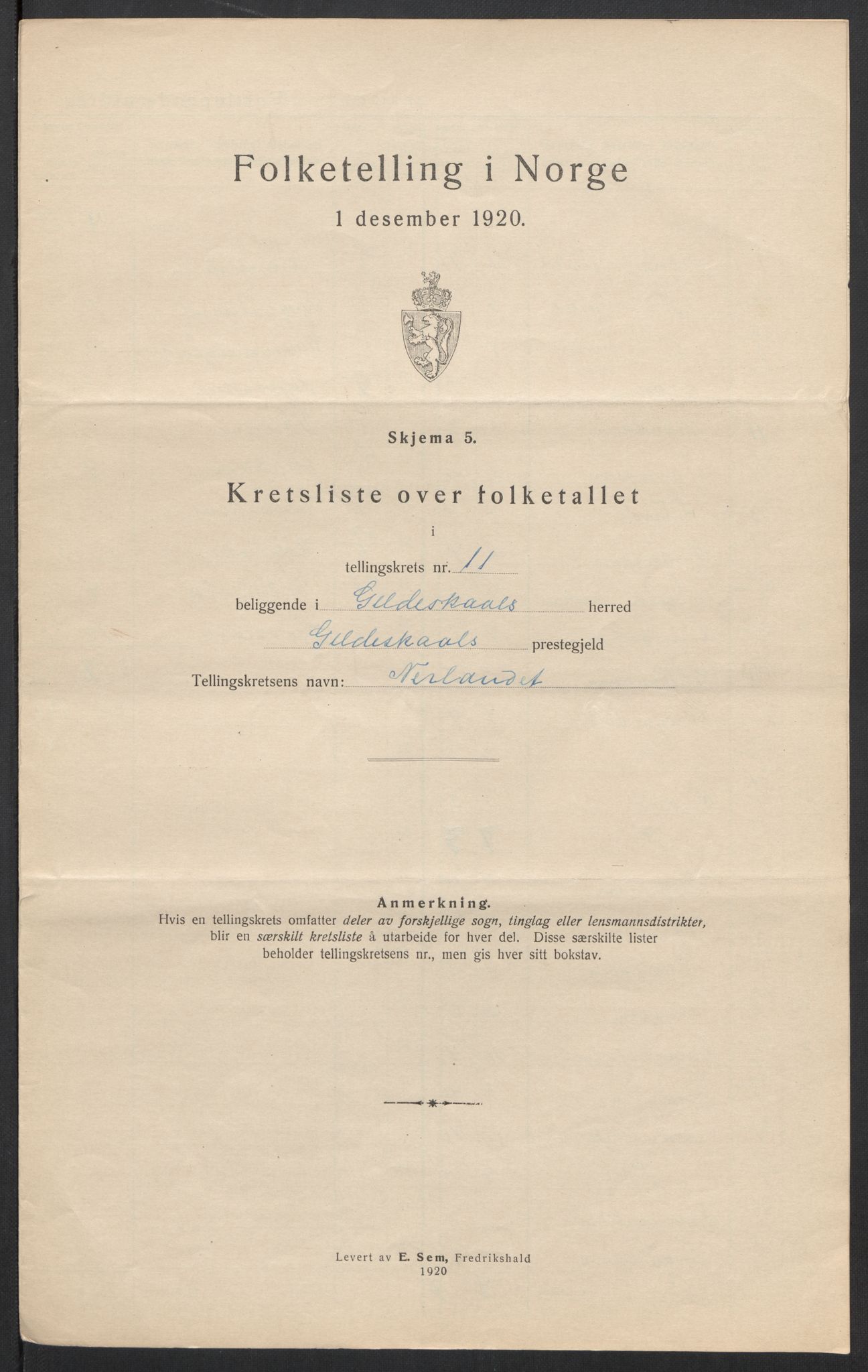 SAT, 1920 census for Gildeskål, 1920, p. 37